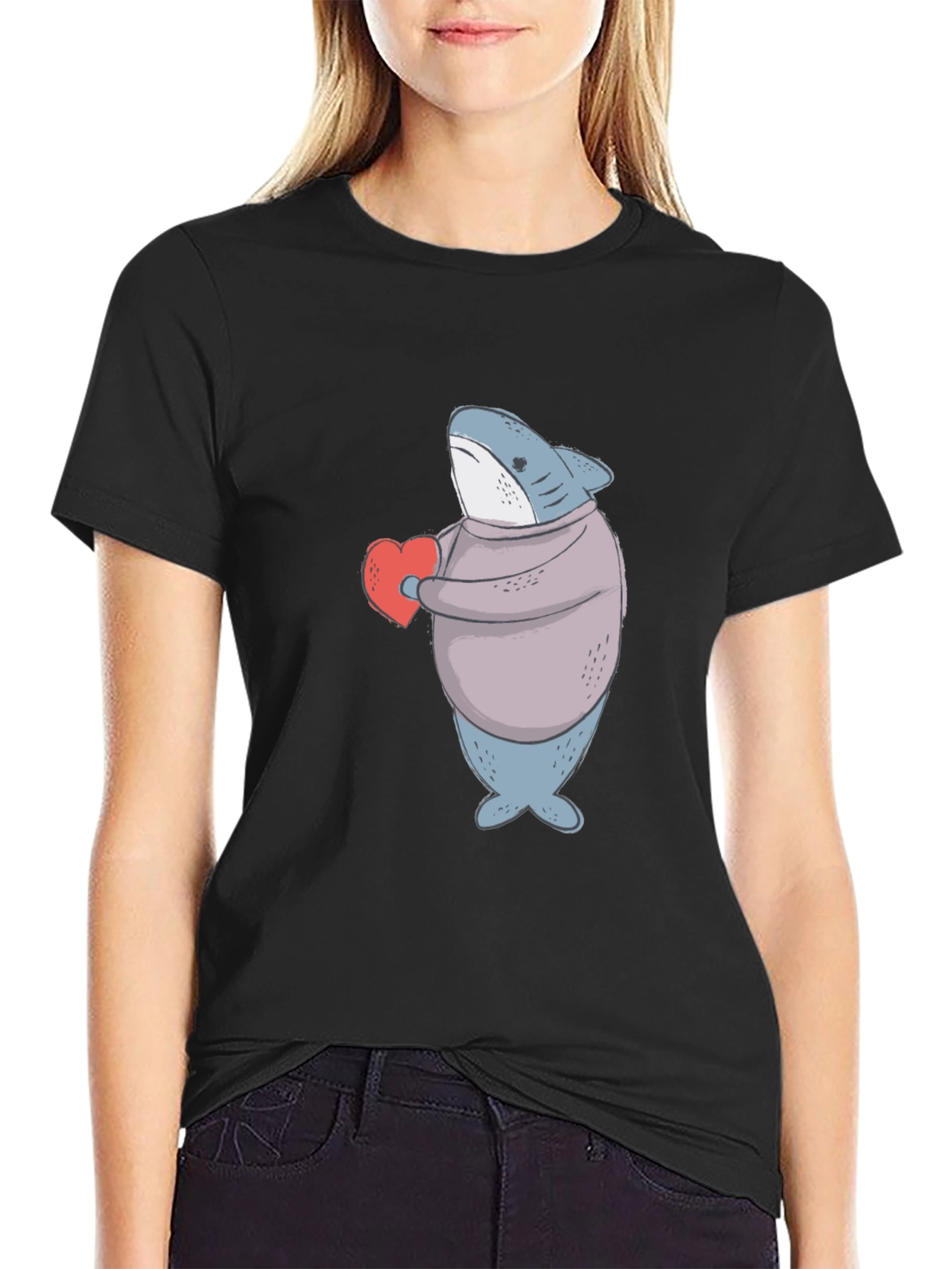 Shark with Heart Graphic Tee