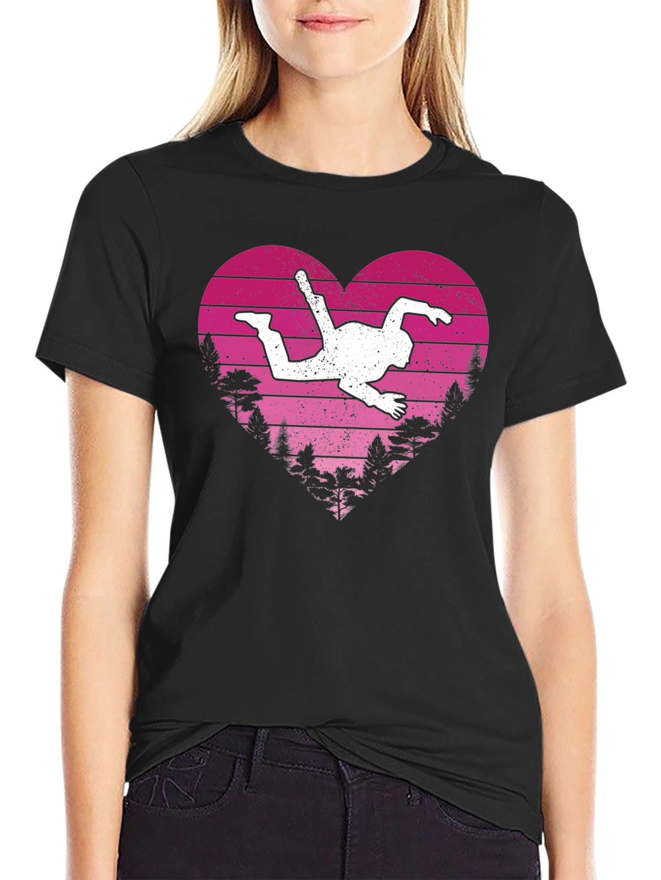 Skydiving Heart T-Shirt - Adventure Lover Gift
