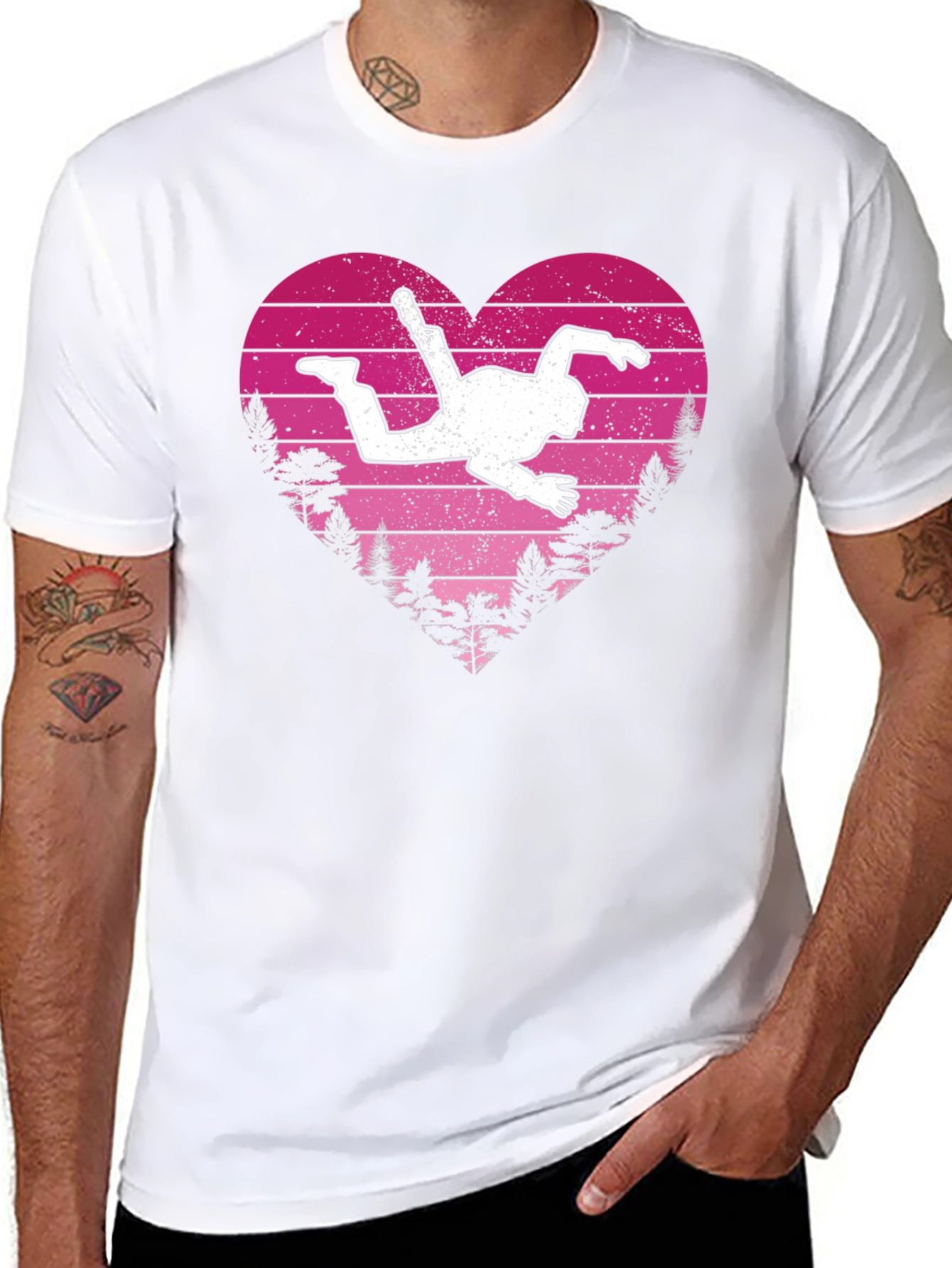 Skydiving Heart T-Shirt - Adventure Lover Gift