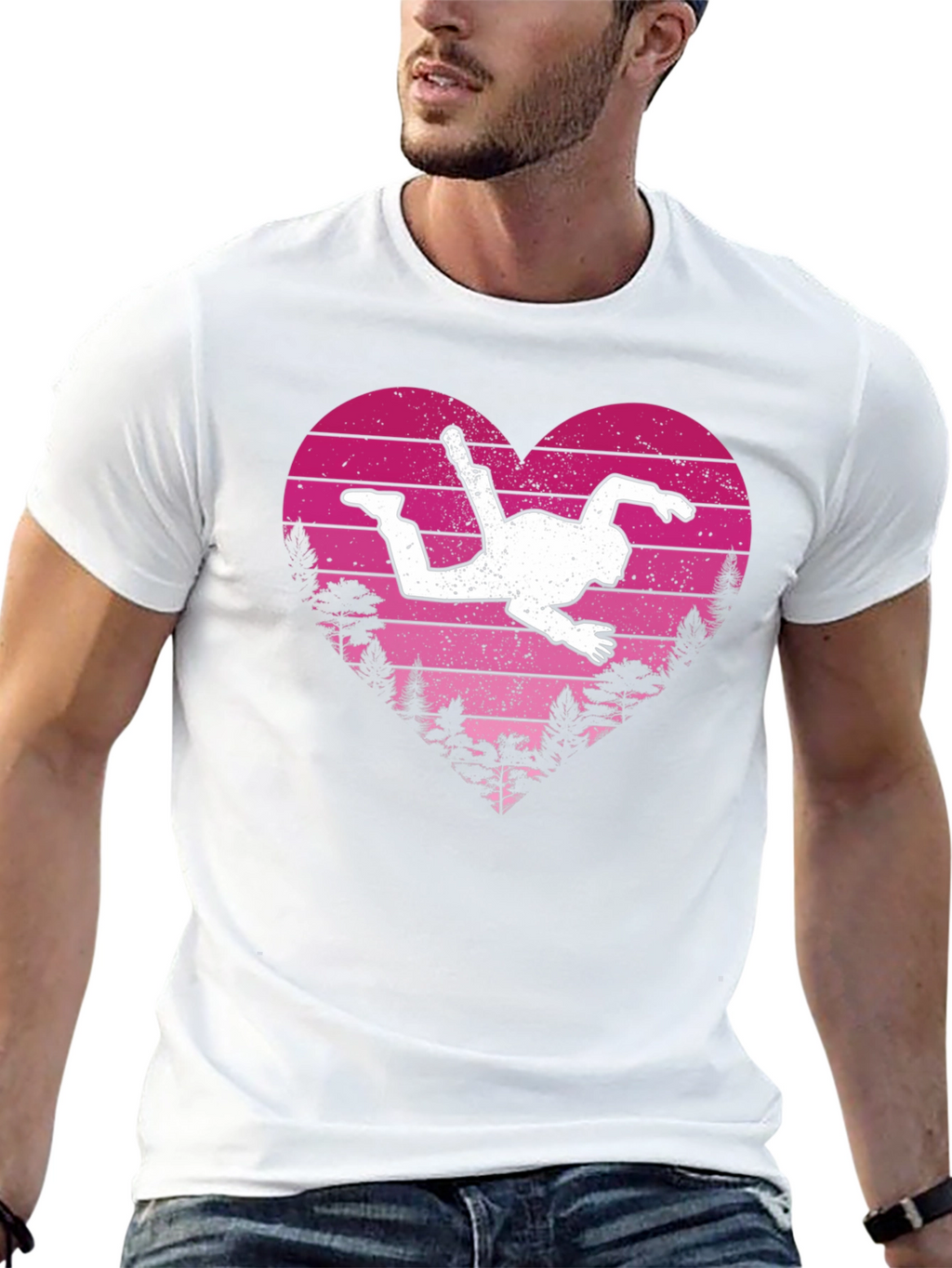 Skydiving Heart T-Shirt - Adventure Lover Gift