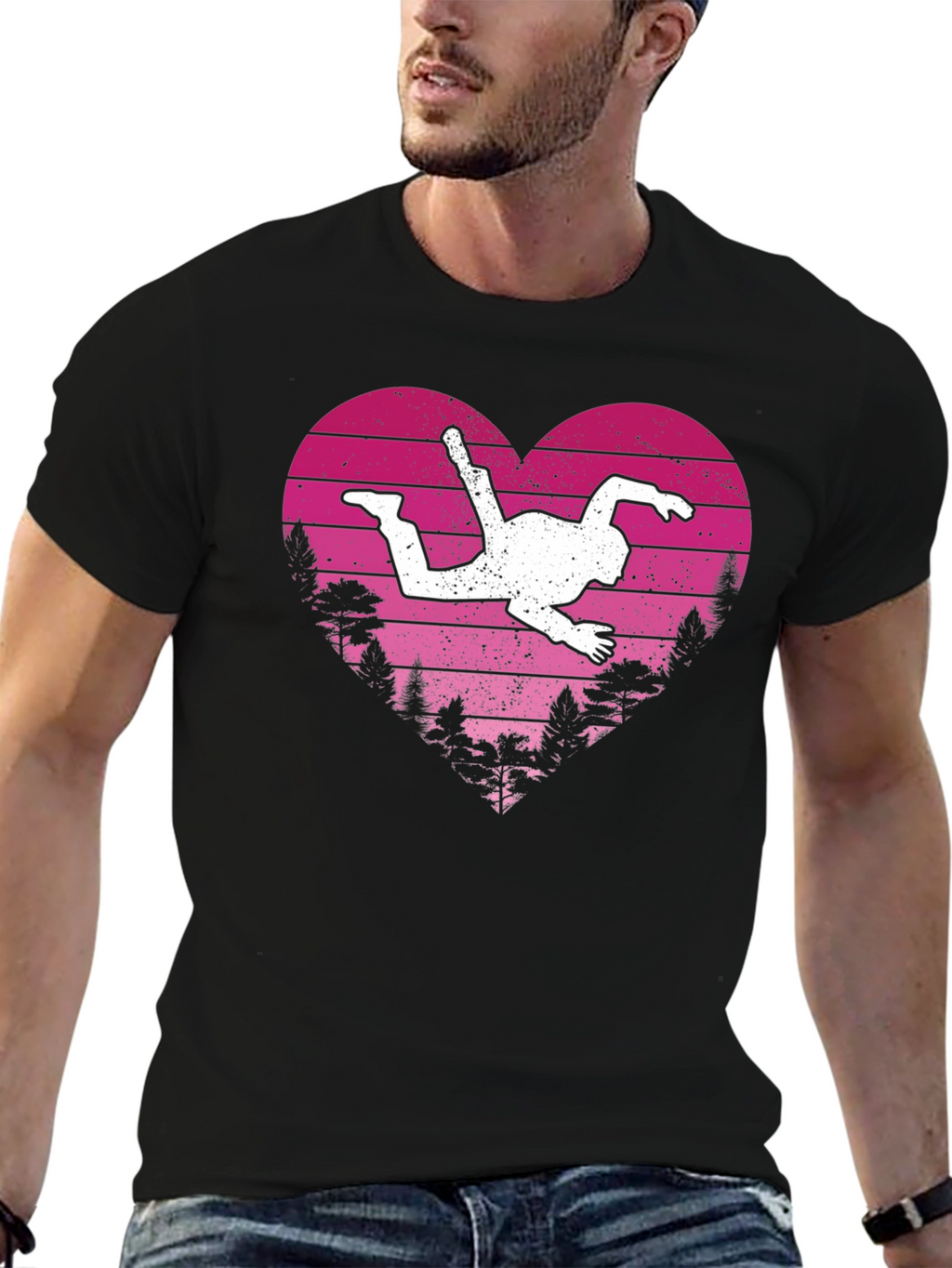 Skydiving Heart T-Shirt - Adventure Lover Gift