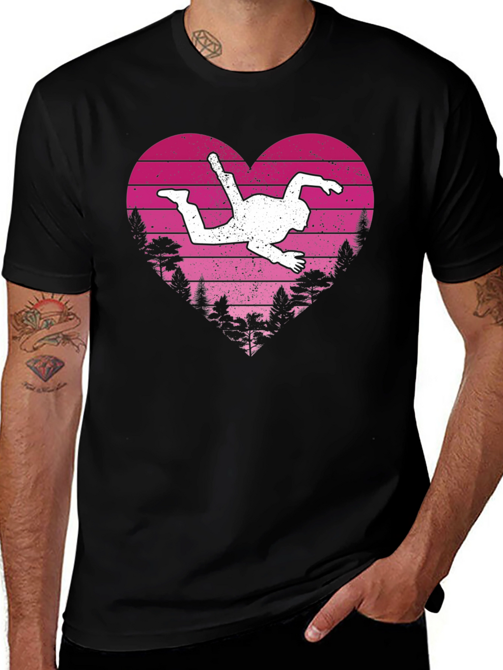 Skydiving Heart T-Shirt - Adventure Lover Gift