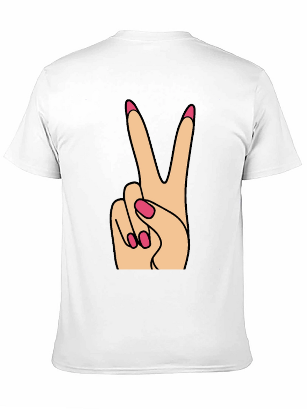 Peace Sign Hand Gesture Black T-Shirt