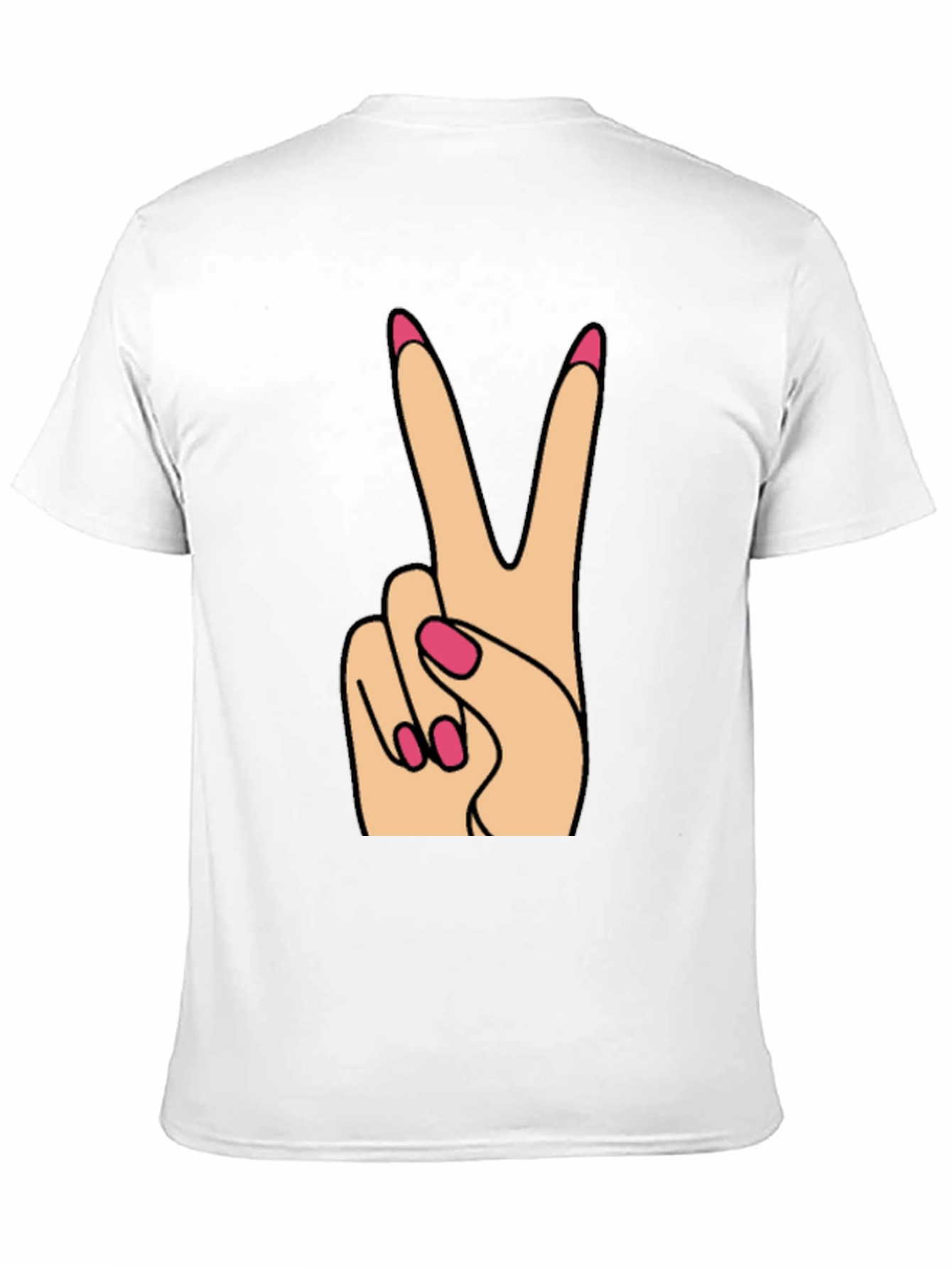 Peace Sign Hand Gesture Black T-Shirt