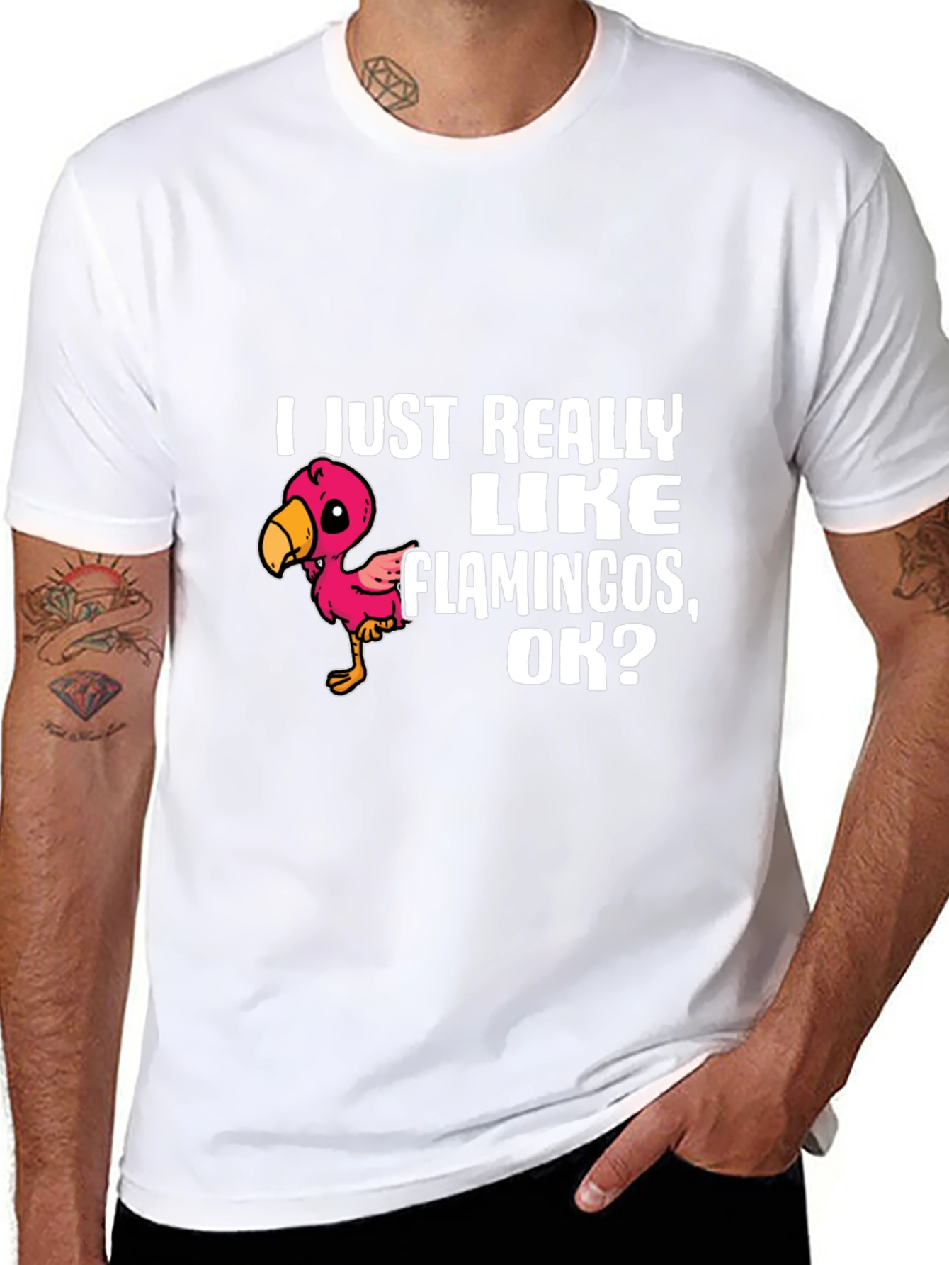 Flamingo Lover T-Shirt - I Just Really Like Flamingos OK?