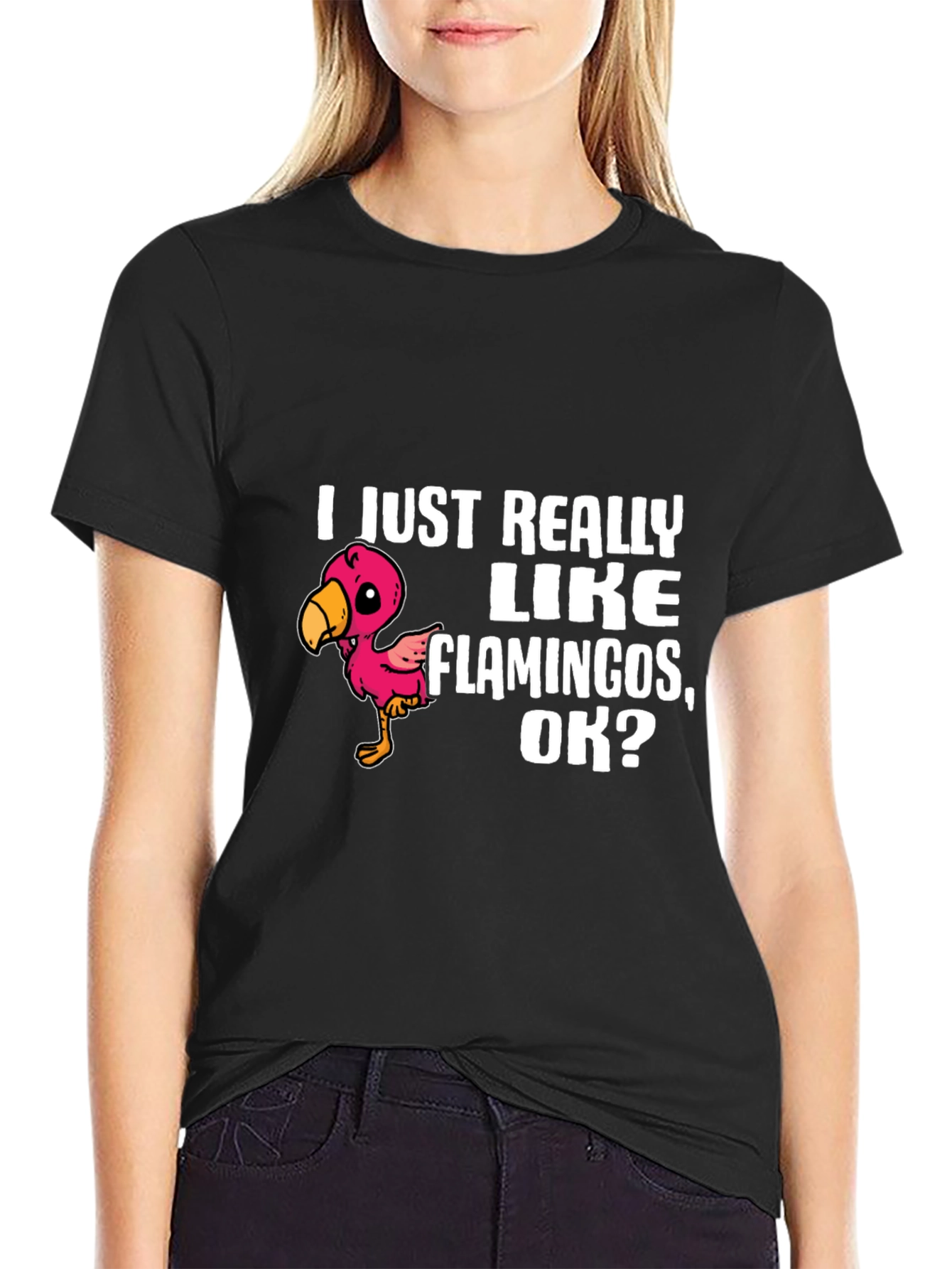 Flamingo Lover T-Shirt - I Just Really Like Flamingos OK?