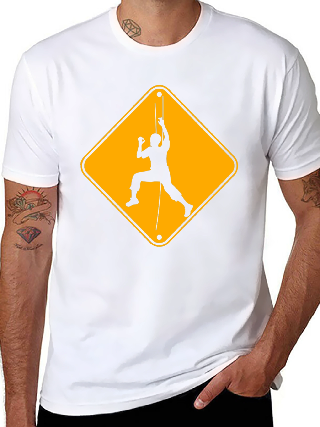 Climbing Hazard Black T-Shirt - Unique Climbers Tee