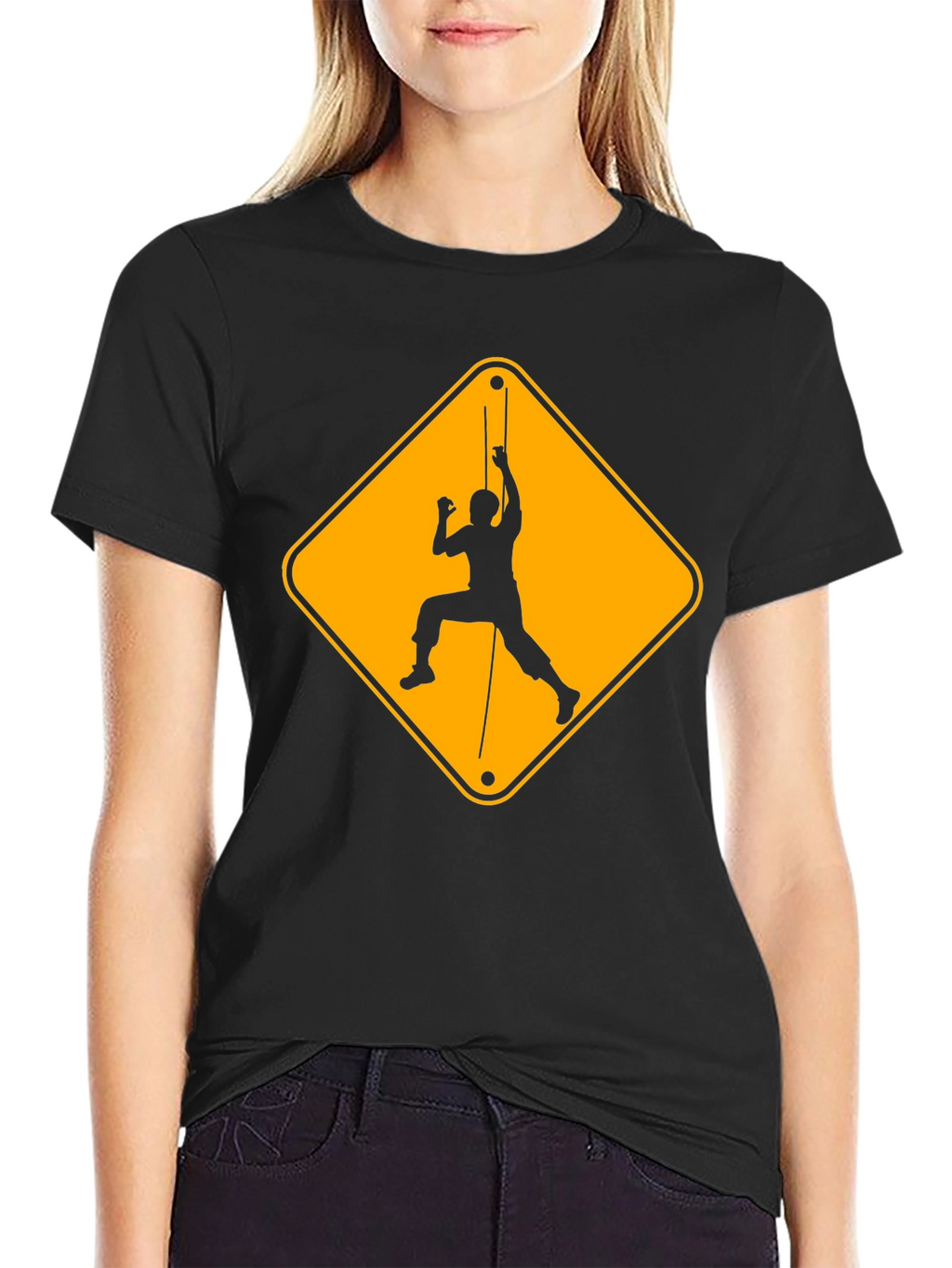 Climbing Hazard Black T-Shirt - Unique Climbers Tee
