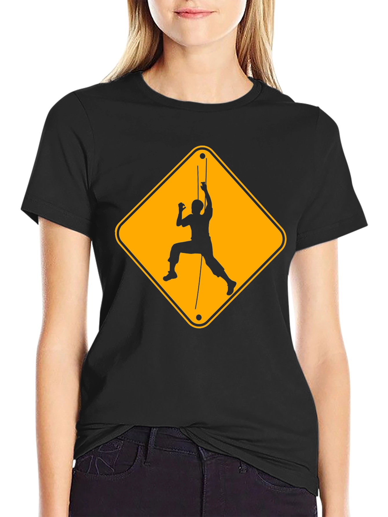 Climbing Hazard Black T-Shirt - Unique Climbers Tee