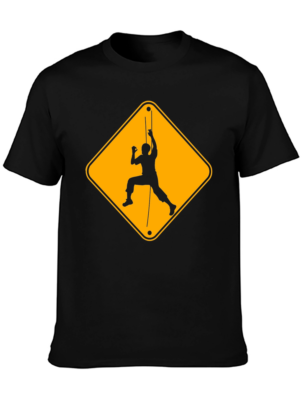 Climbing Hazard Black T-Shirt - Unique Climbers Tee