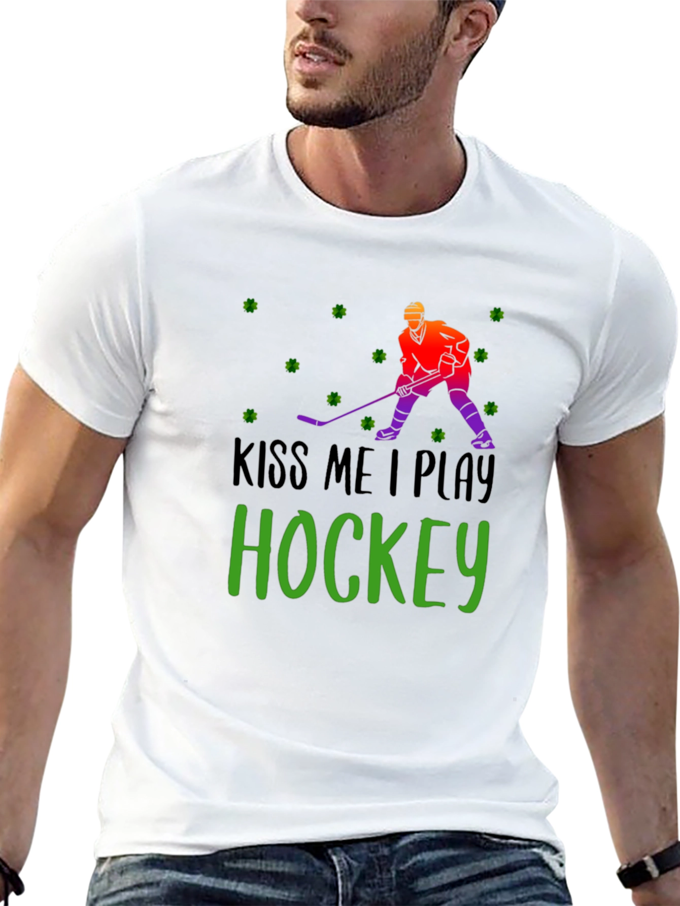 Kiss Me I Play Hockey St. Patricks Day T-Shirt