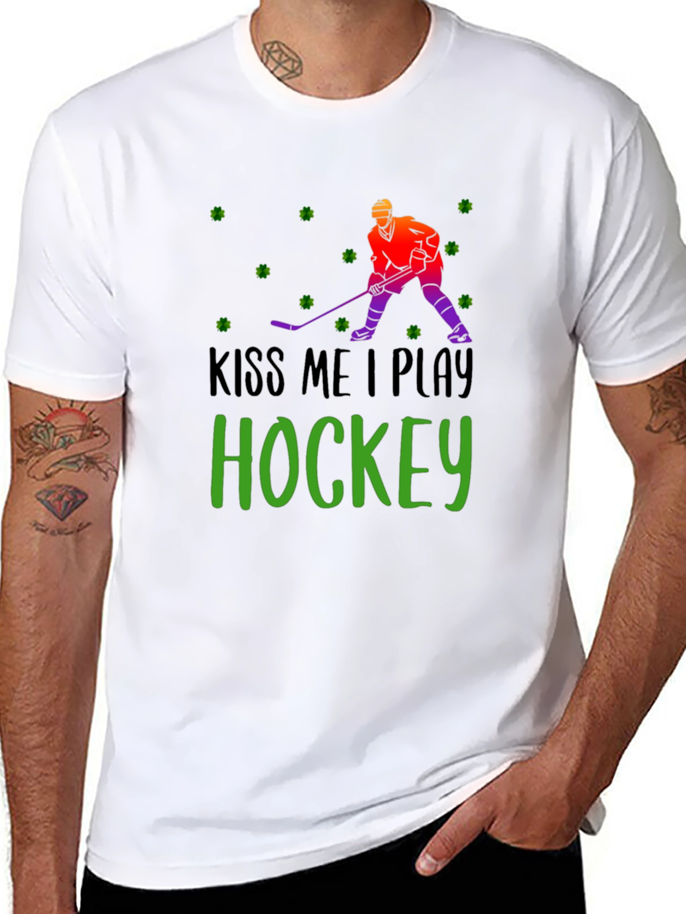 Kiss Me I Play Hockey St. Patricks Day T-Shirt