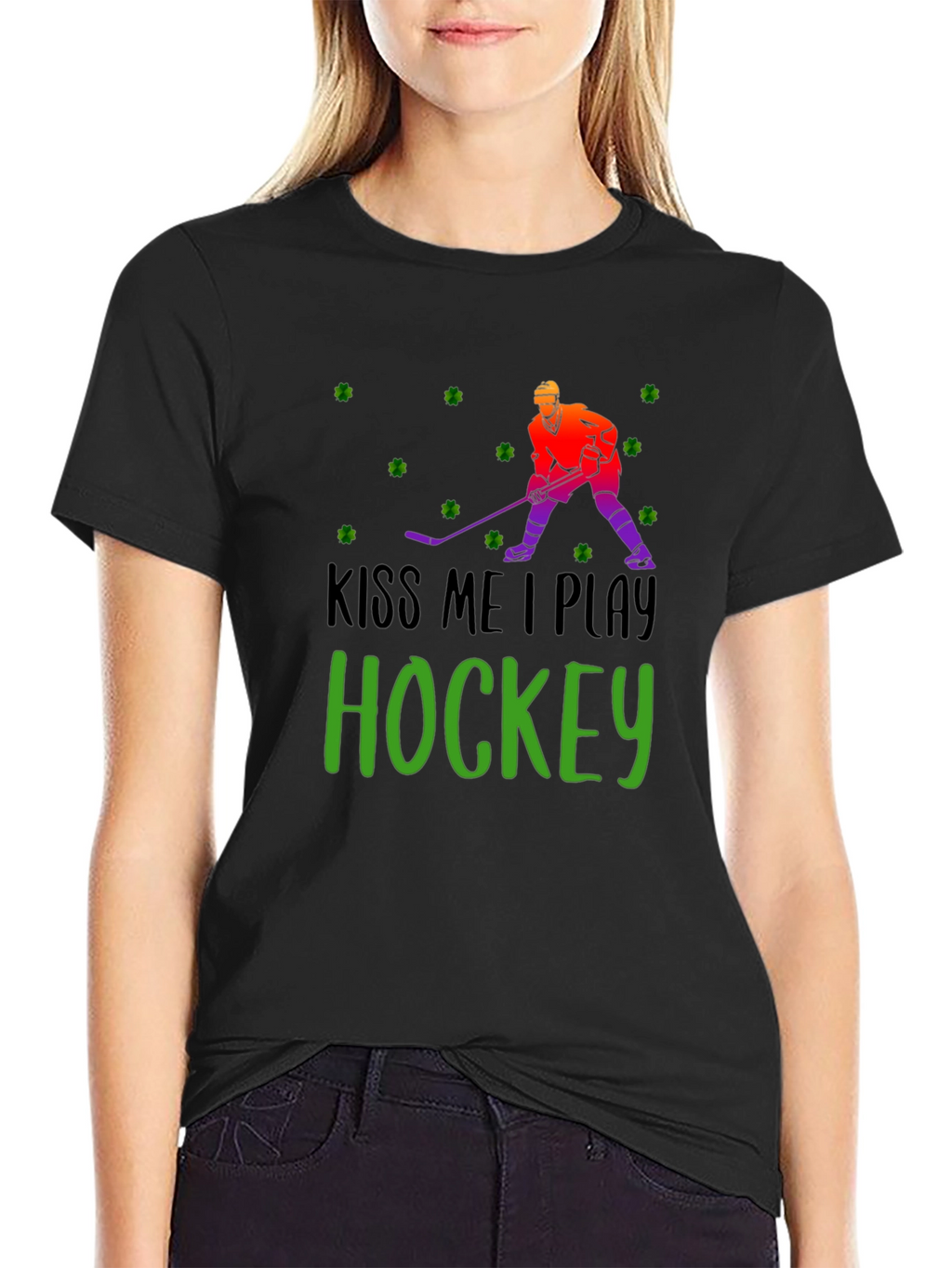 Kiss Me I Play Hockey St. Patricks Day T-Shirt