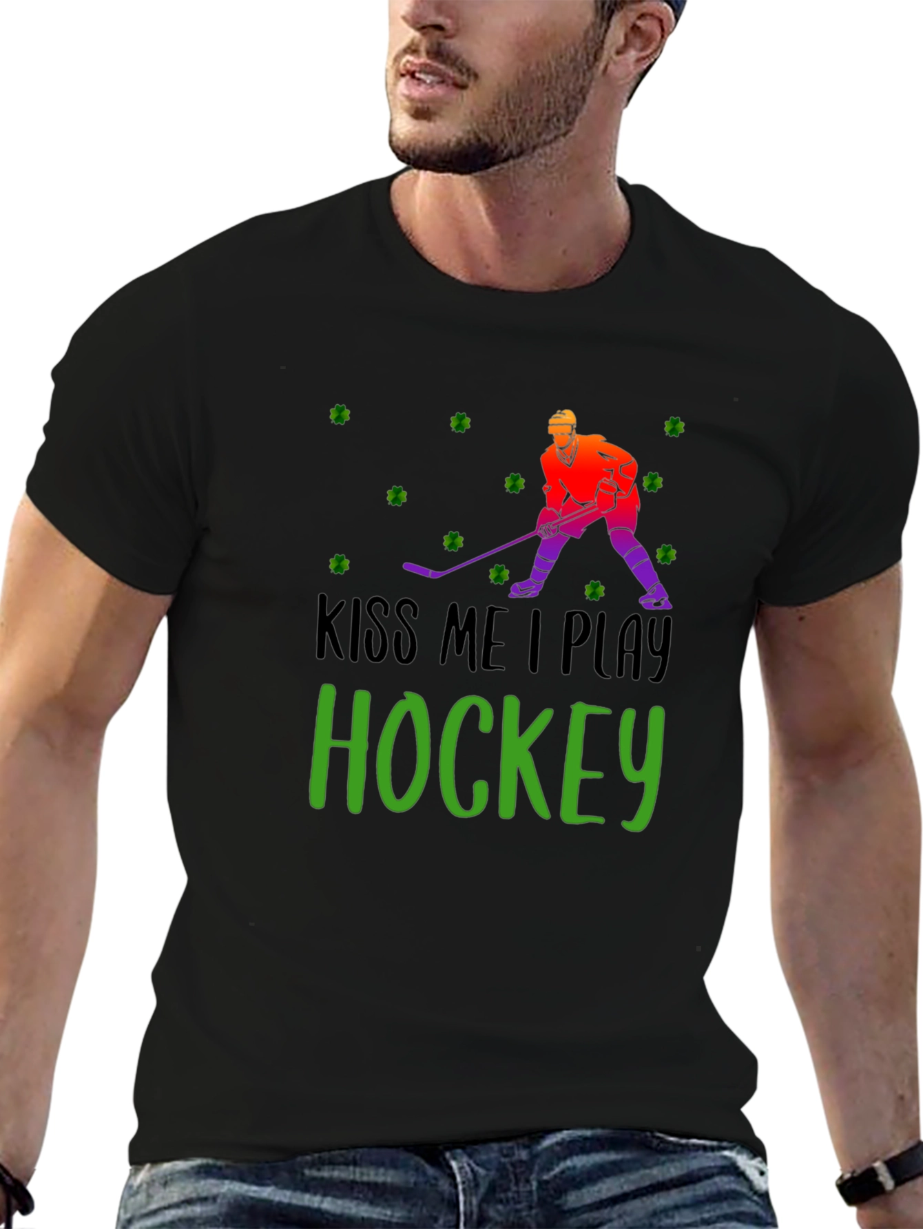 Kiss Me I Play Hockey St. Patricks Day T-Shirt