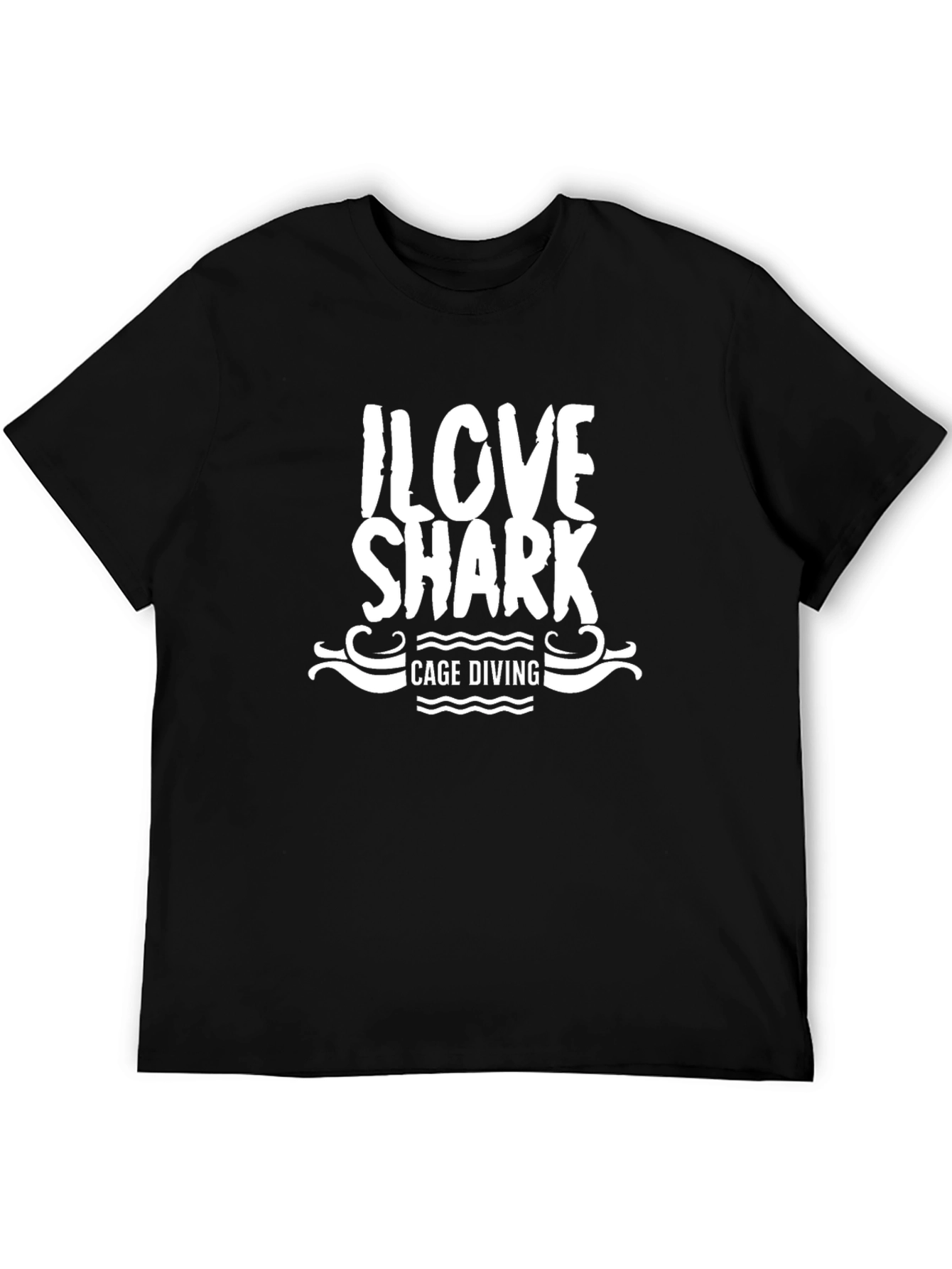 I Love Shark Cage Diving Mens Black T-Shirt