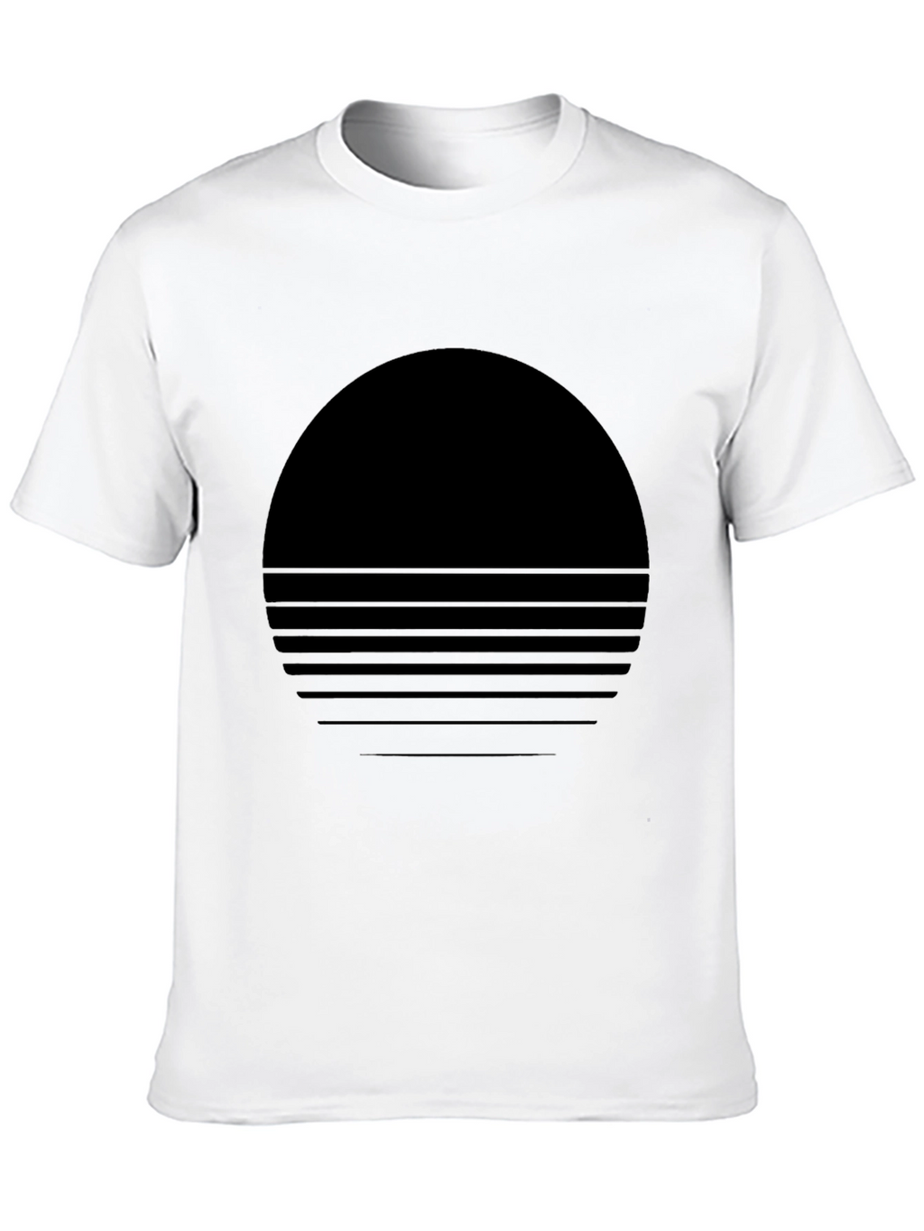 Retro Sunset Graphic Tee - Soft Black Cotton
