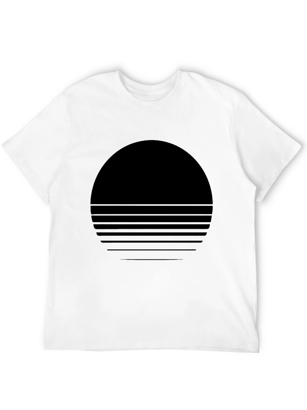 Retro Sunset Graphic Tee - Soft Black Cotton