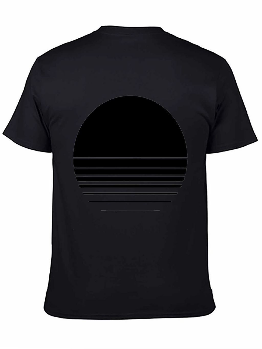 Retro Sunset Graphic Tee - Soft Black Cotton