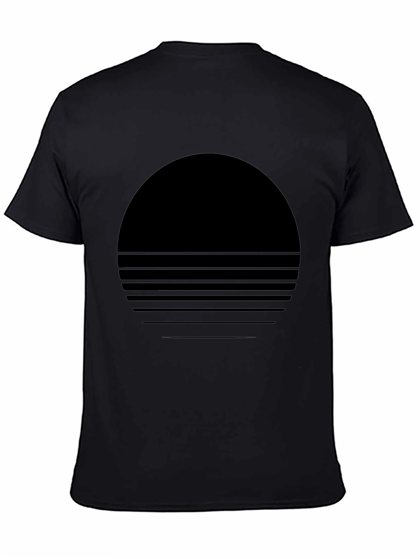 Retro Sunset Graphic Tee - Soft Black Cotton