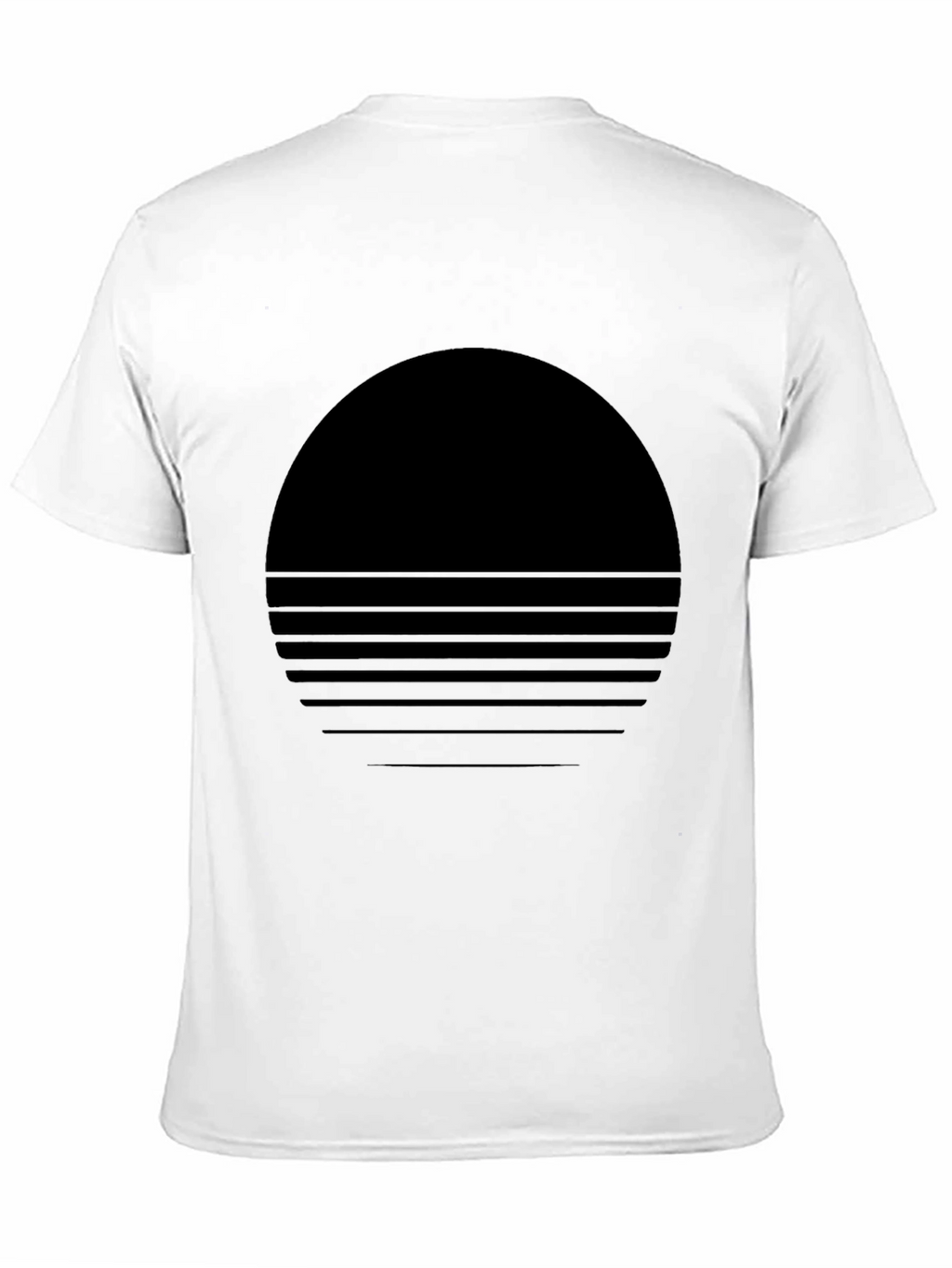 Retro Sunset Graphic Tee - Soft Black Cotton