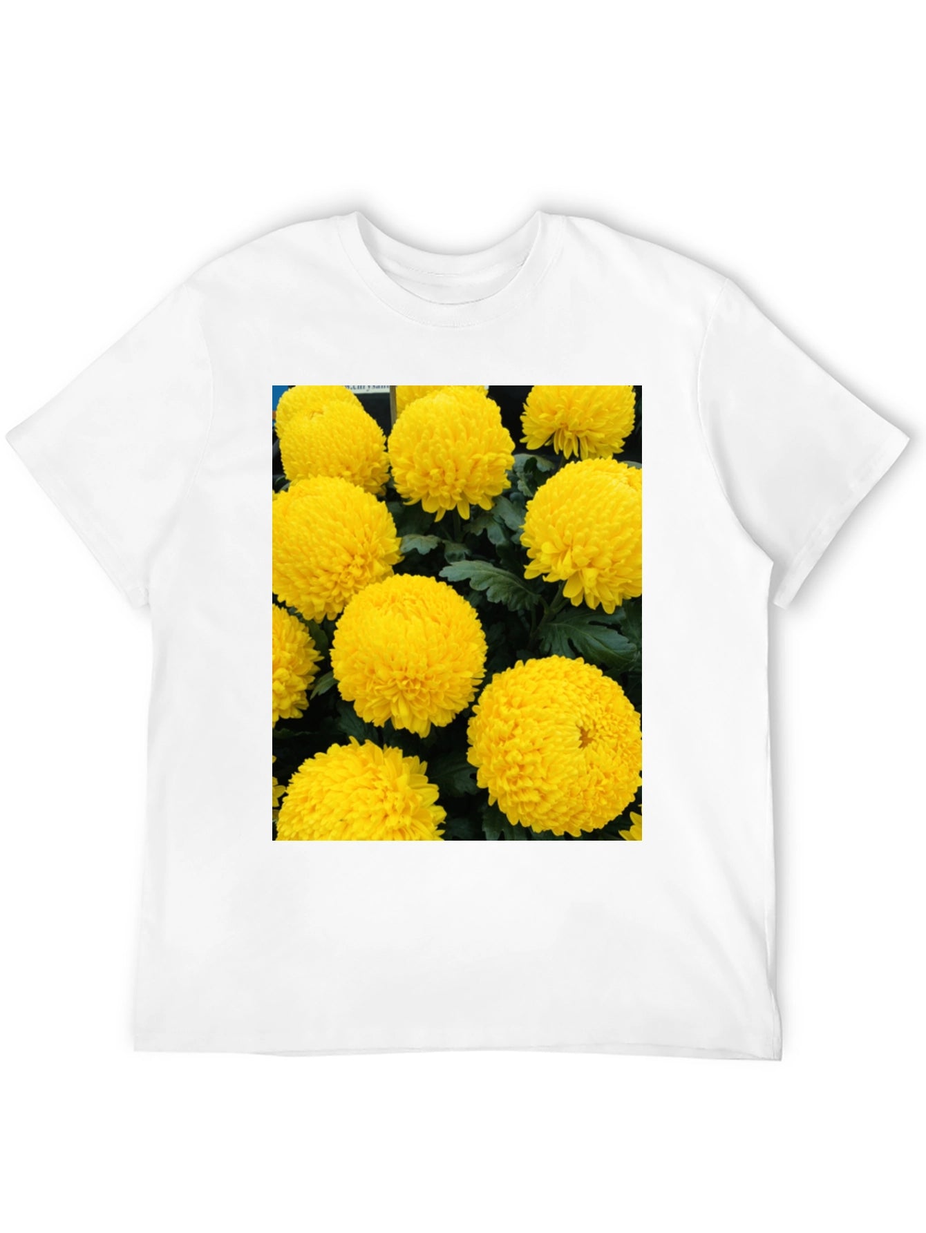Floral Print T-Shirt - Sunny Yellow Flowers