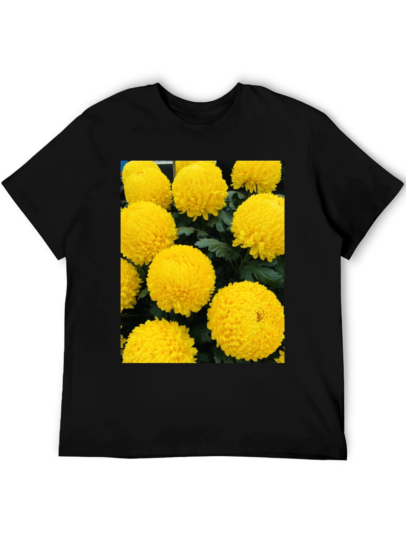 Floral Print T-Shirt - Sunny Yellow Flowers