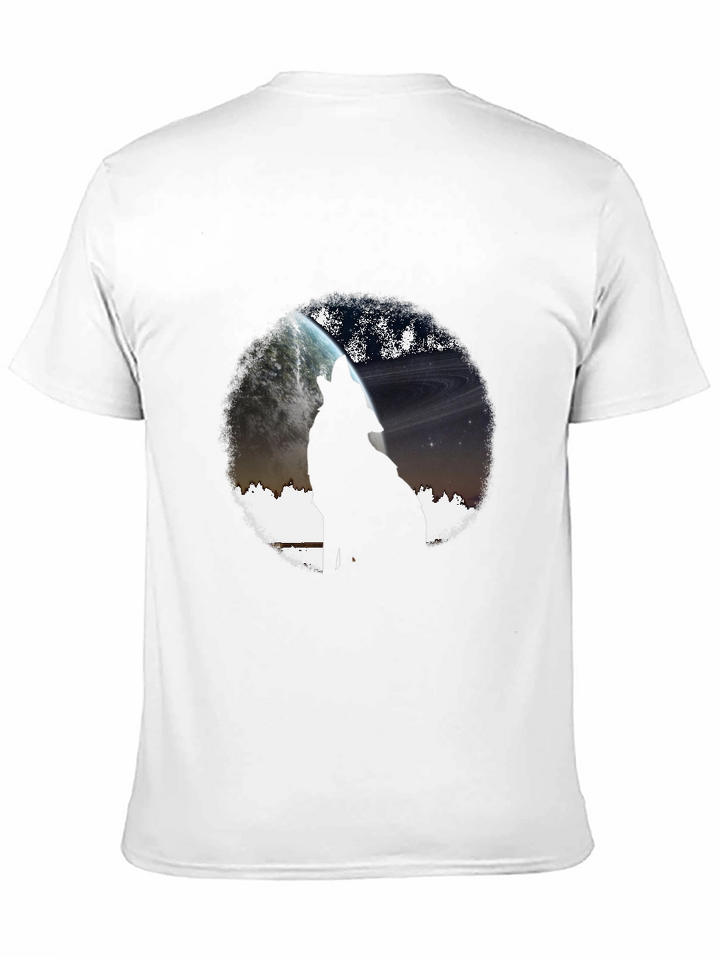 Wolf Howling at Planet Graphic T-Shirt