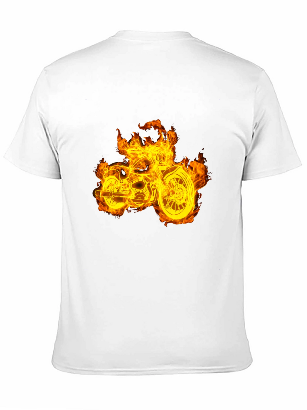 Flaming Motorcycle Graphic Tee - Black