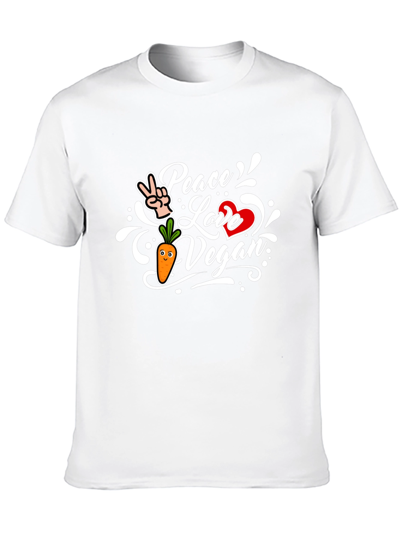 Peace Love Vegan Black T-Shirt