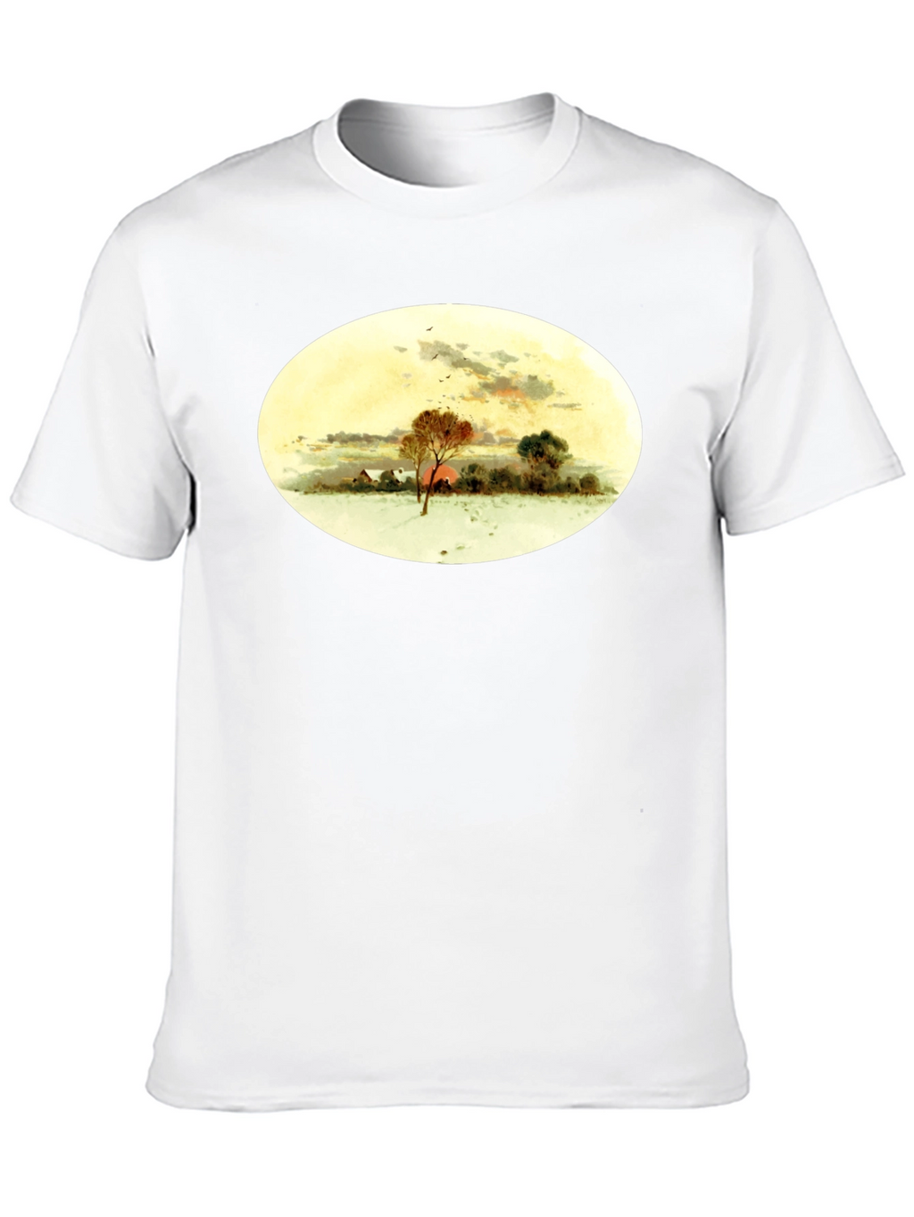 Winter Landscape Graphic Black T-Shirt