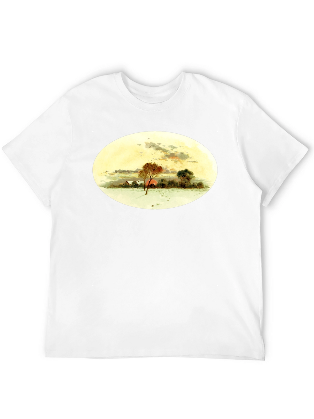 Winter Landscape Graphic Black T-Shirt