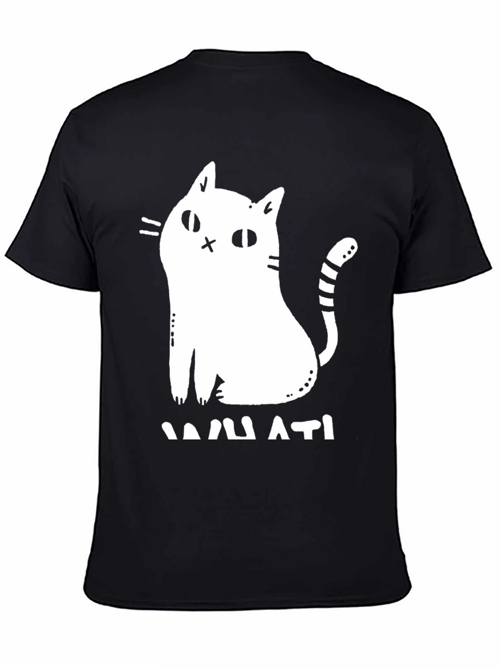 Humorous Cat Graphic T-Shirt - Black