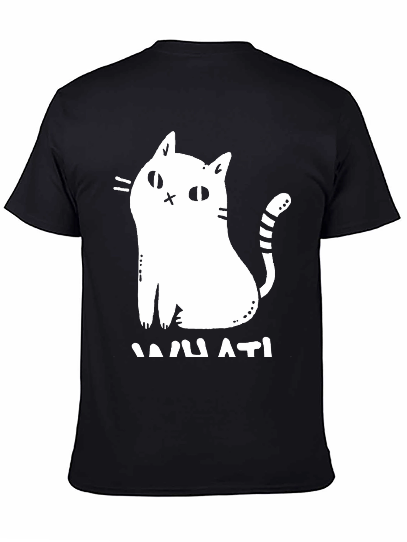 Humorous Cat Graphic T-Shirt - Black