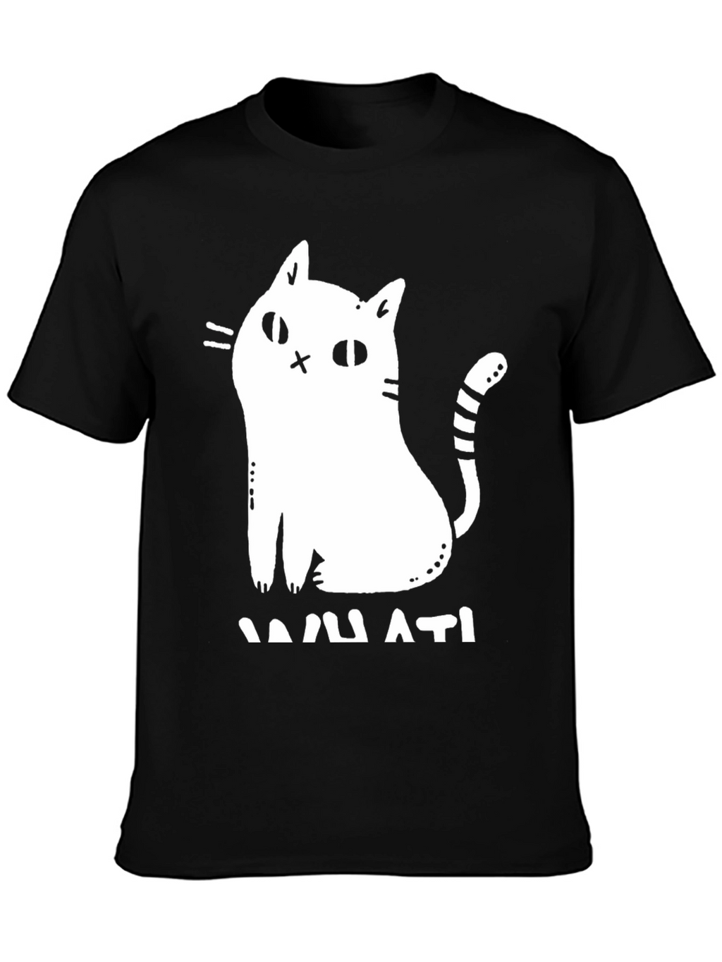 Humorous Cat Graphic T-Shirt - Black