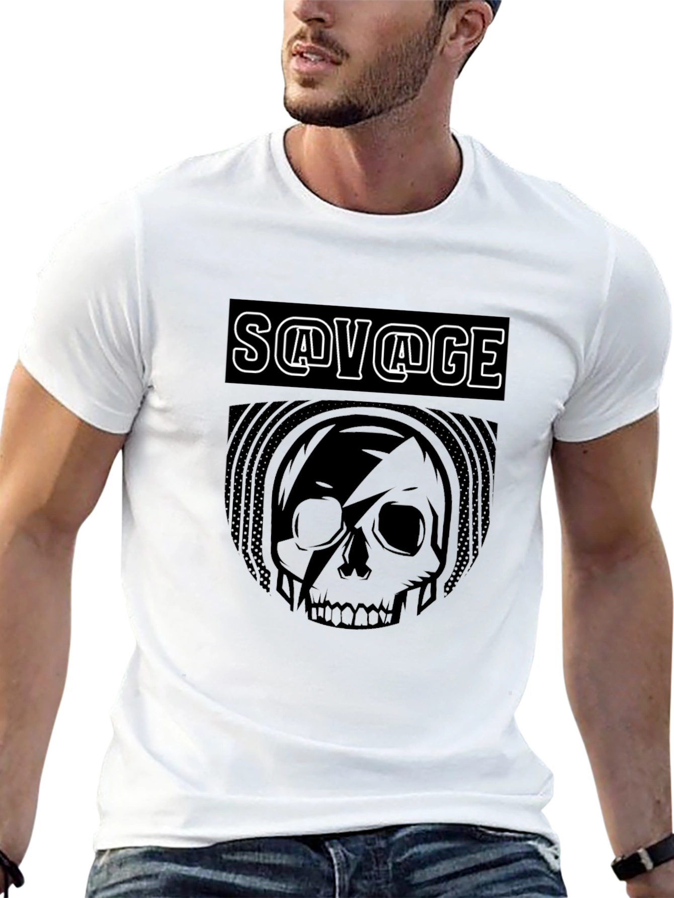 Savage Skull Graphic T-Shirt