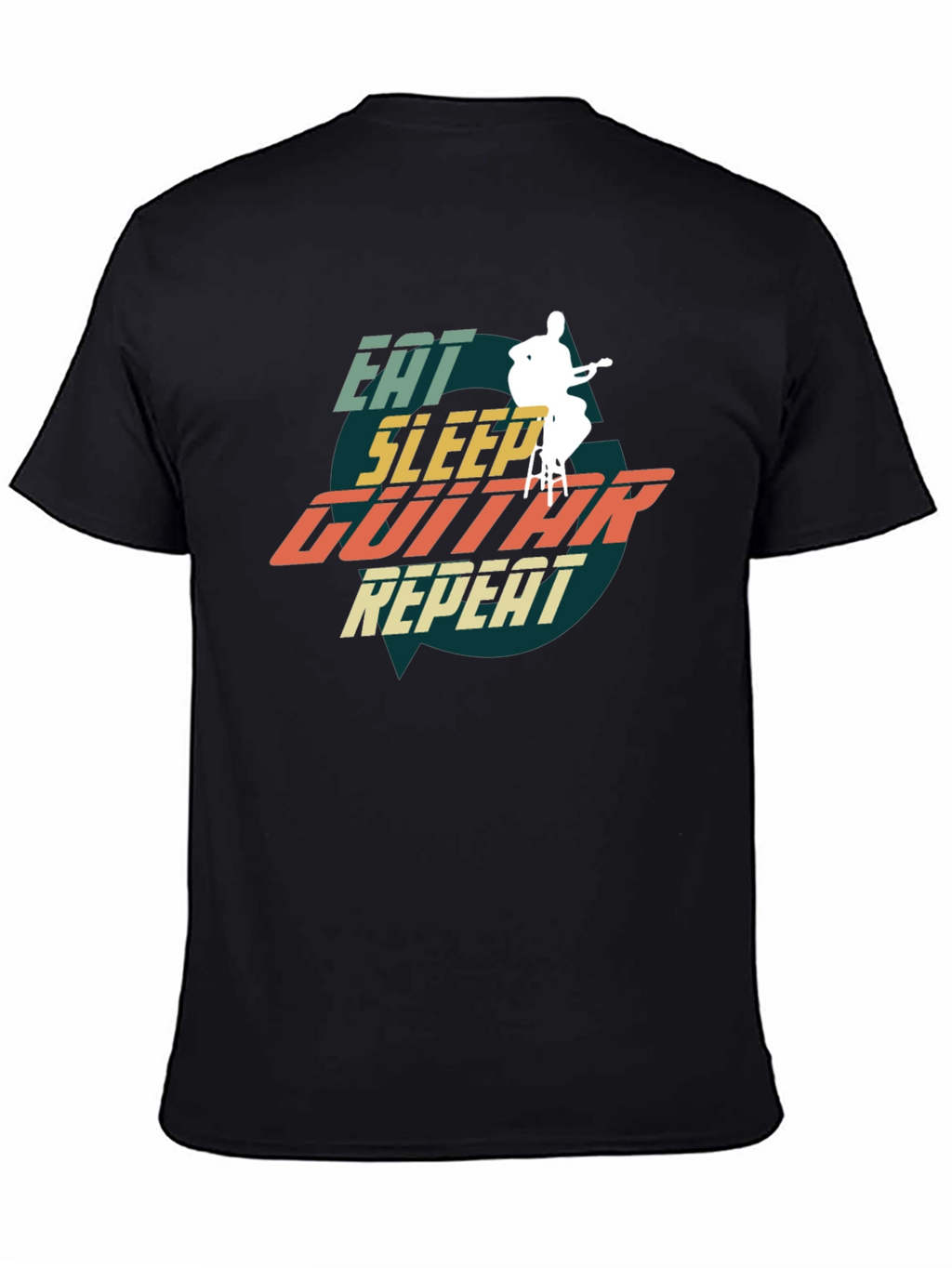 Eat Sleep Guitar Repeat Graphic Tee - Musician T-Shirt