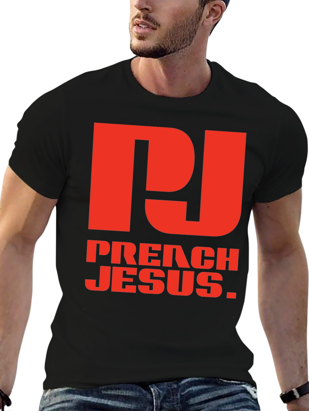 Preach Jesus Graphic Tee - Black