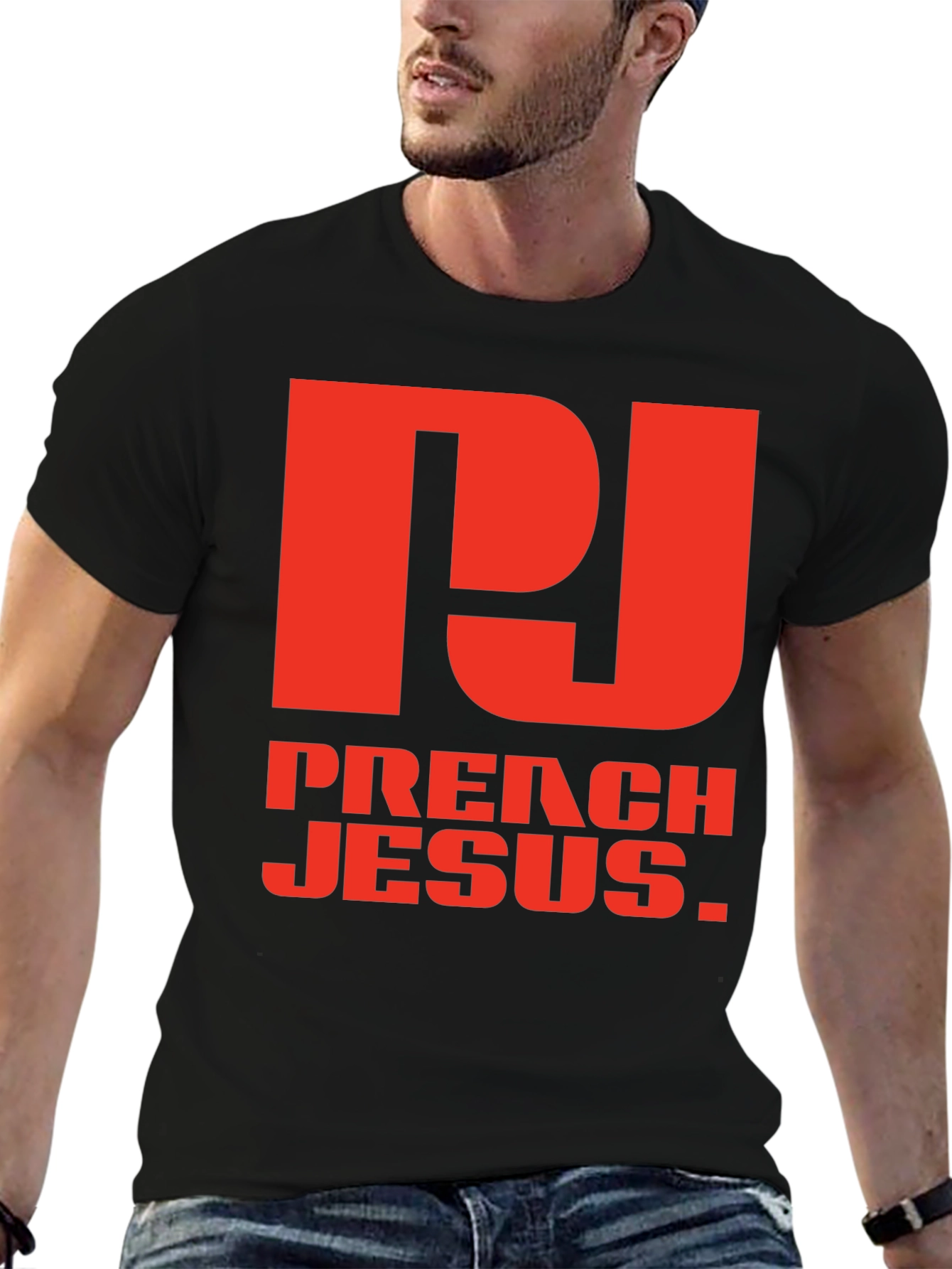 Preach Jesus Graphic Tee - Black