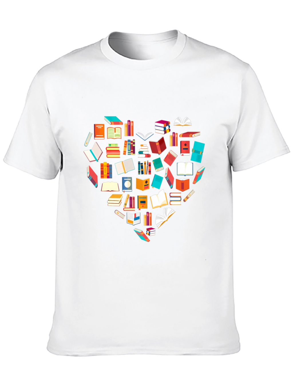 Book Lover Heart Graphic Tee - Black T-Shirt