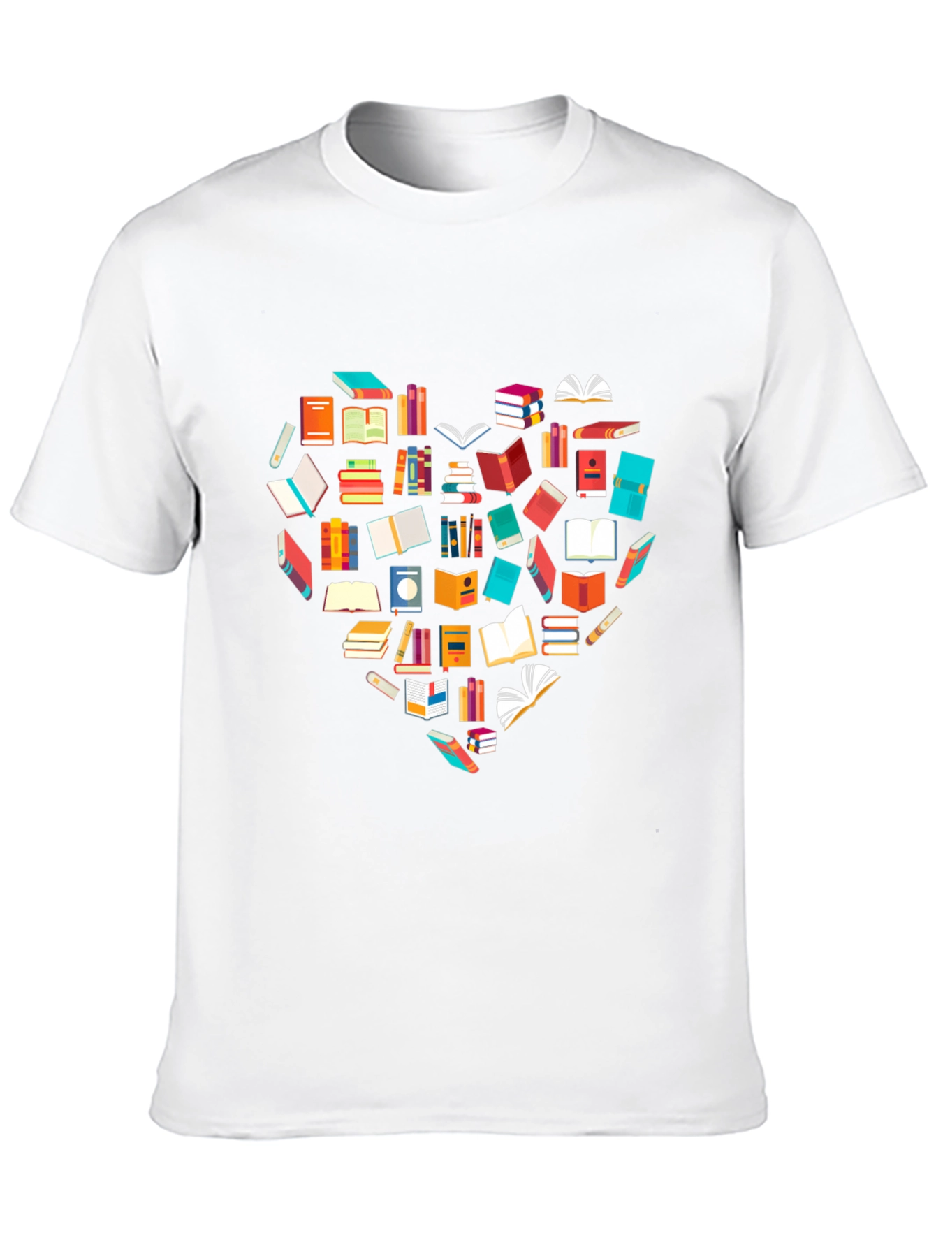 Book Lover Heart Graphic Tee - Black T-Shirt