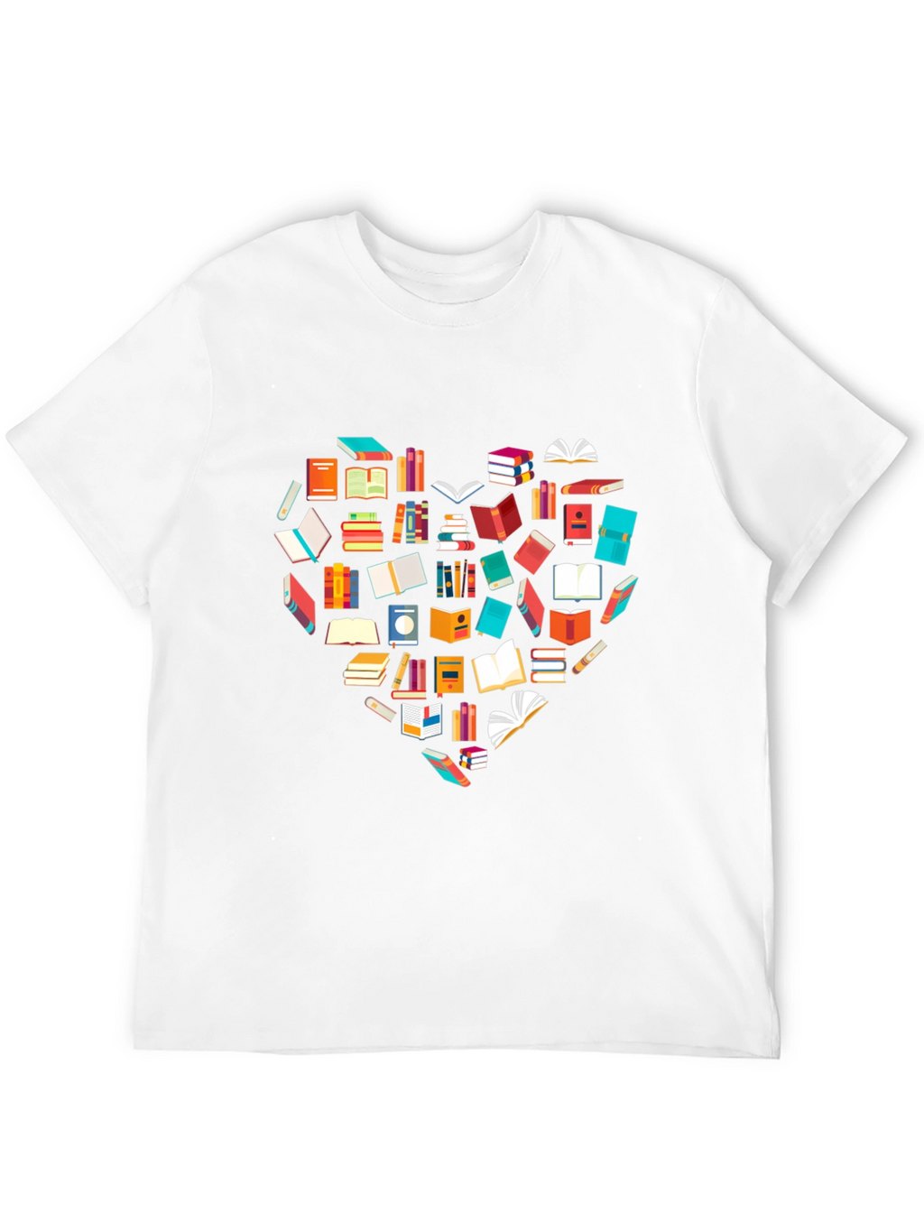 Book Lover Heart Graphic Tee - Black T-Shirt
