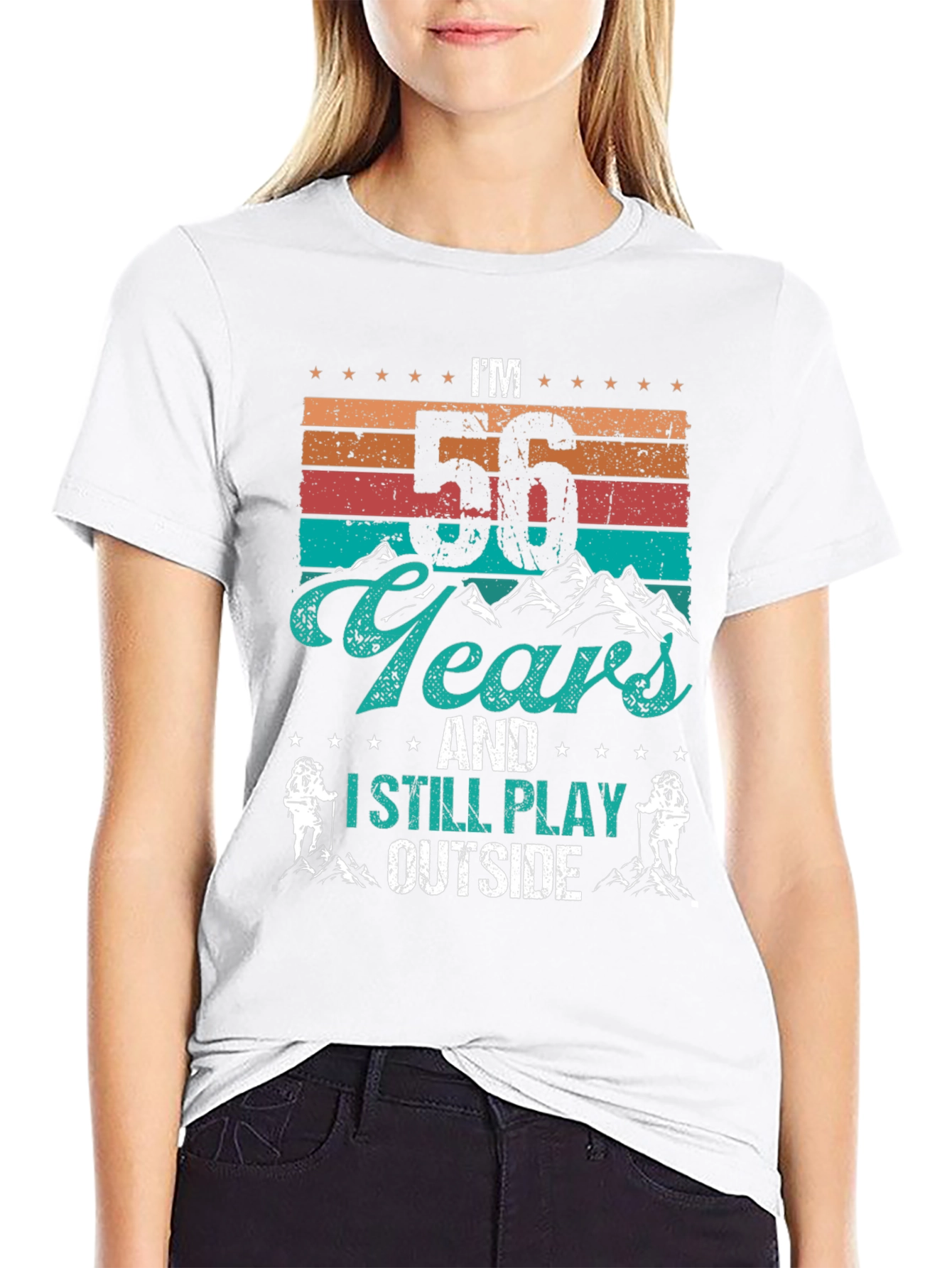 56 Years and Still Play Outside Black T-Shirt