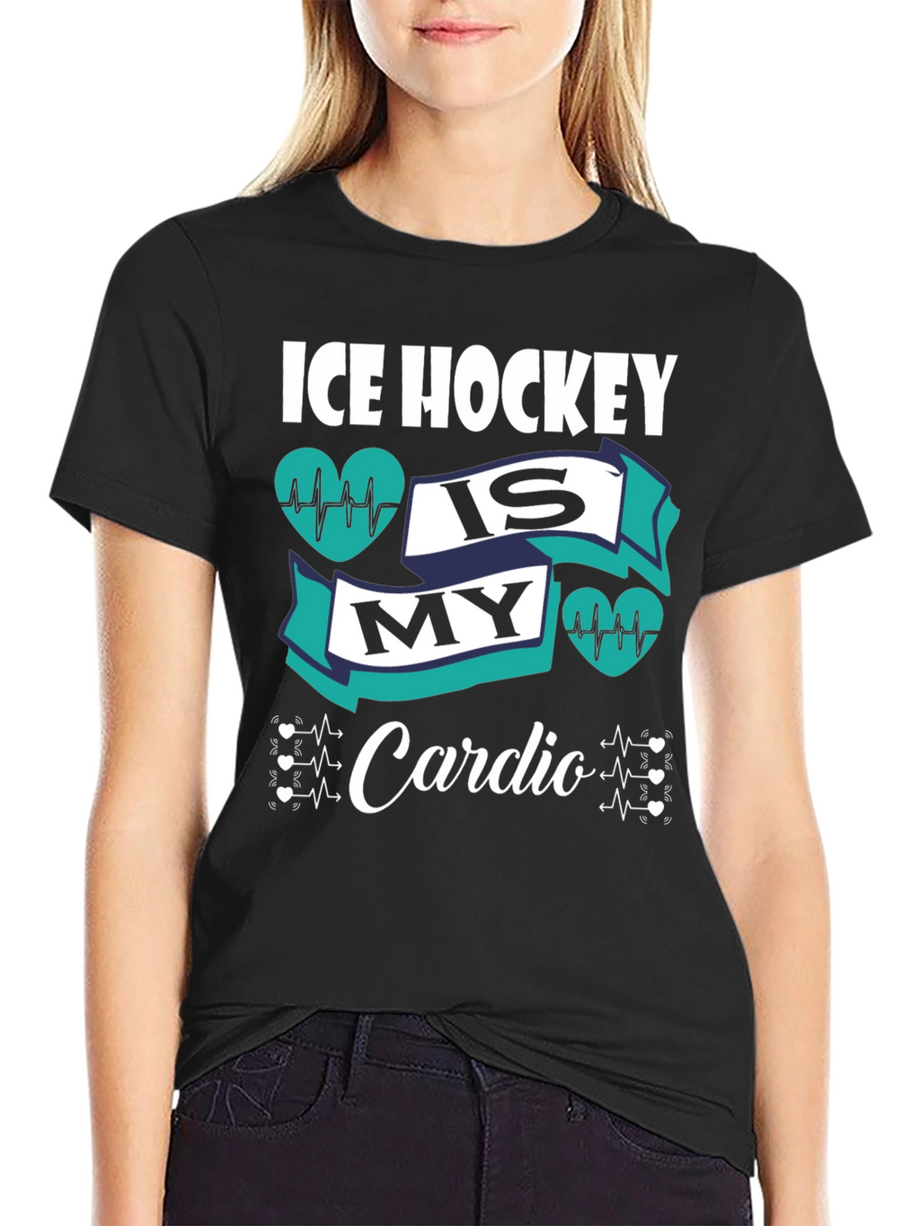 Ice Hockey is My Cardio Graphic T-Shirt
