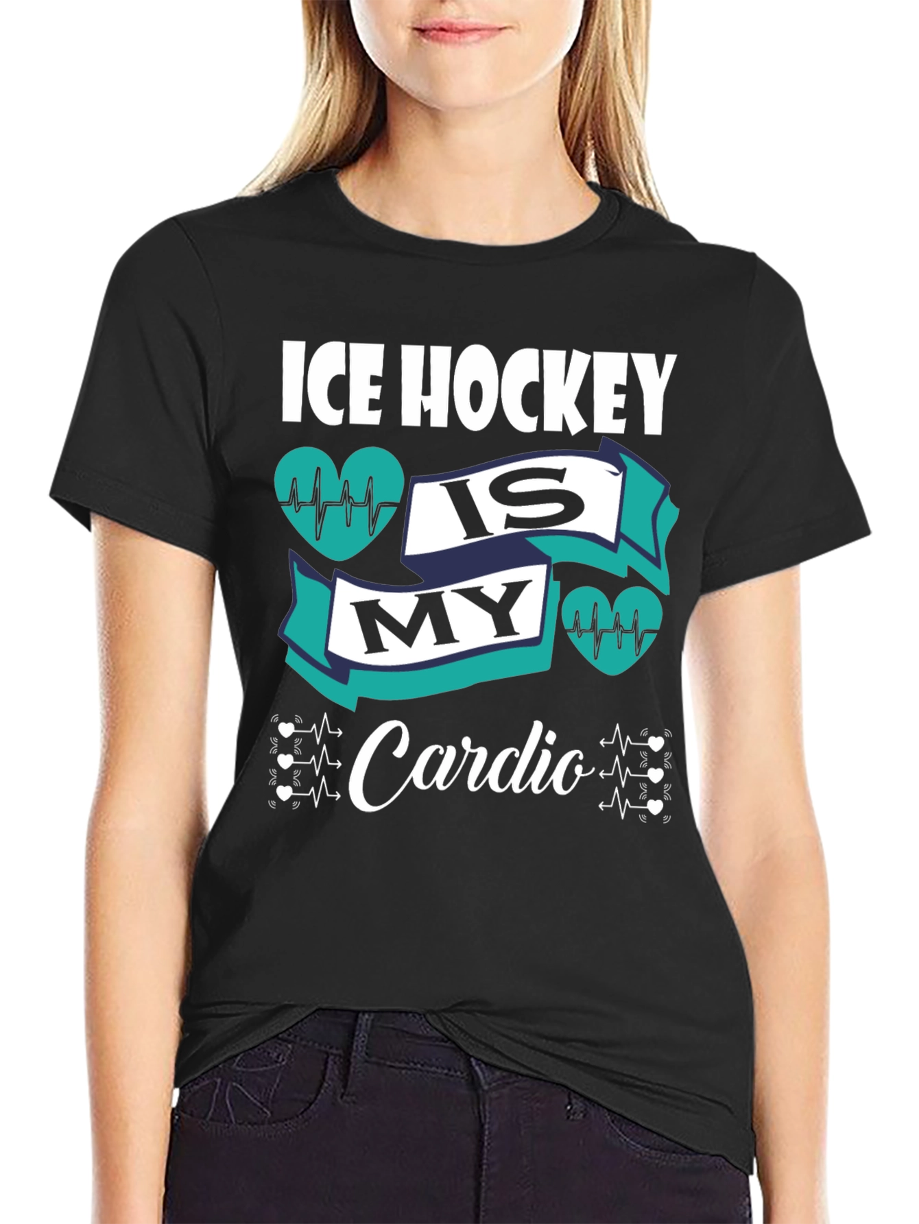 Ice Hockey is My Cardio Graphic T-Shirt