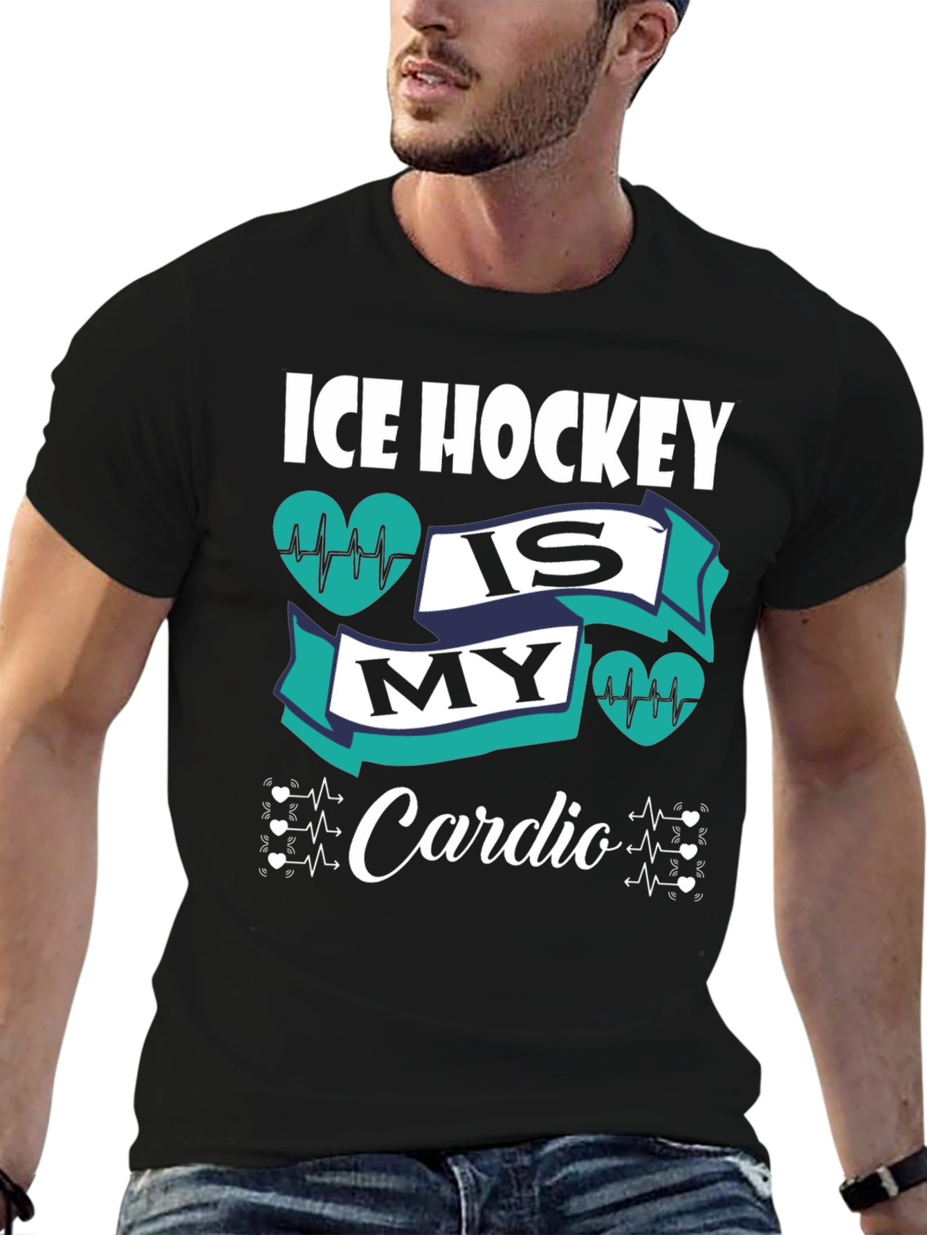 Ice Hockey is My Cardio Graphic T-Shirt