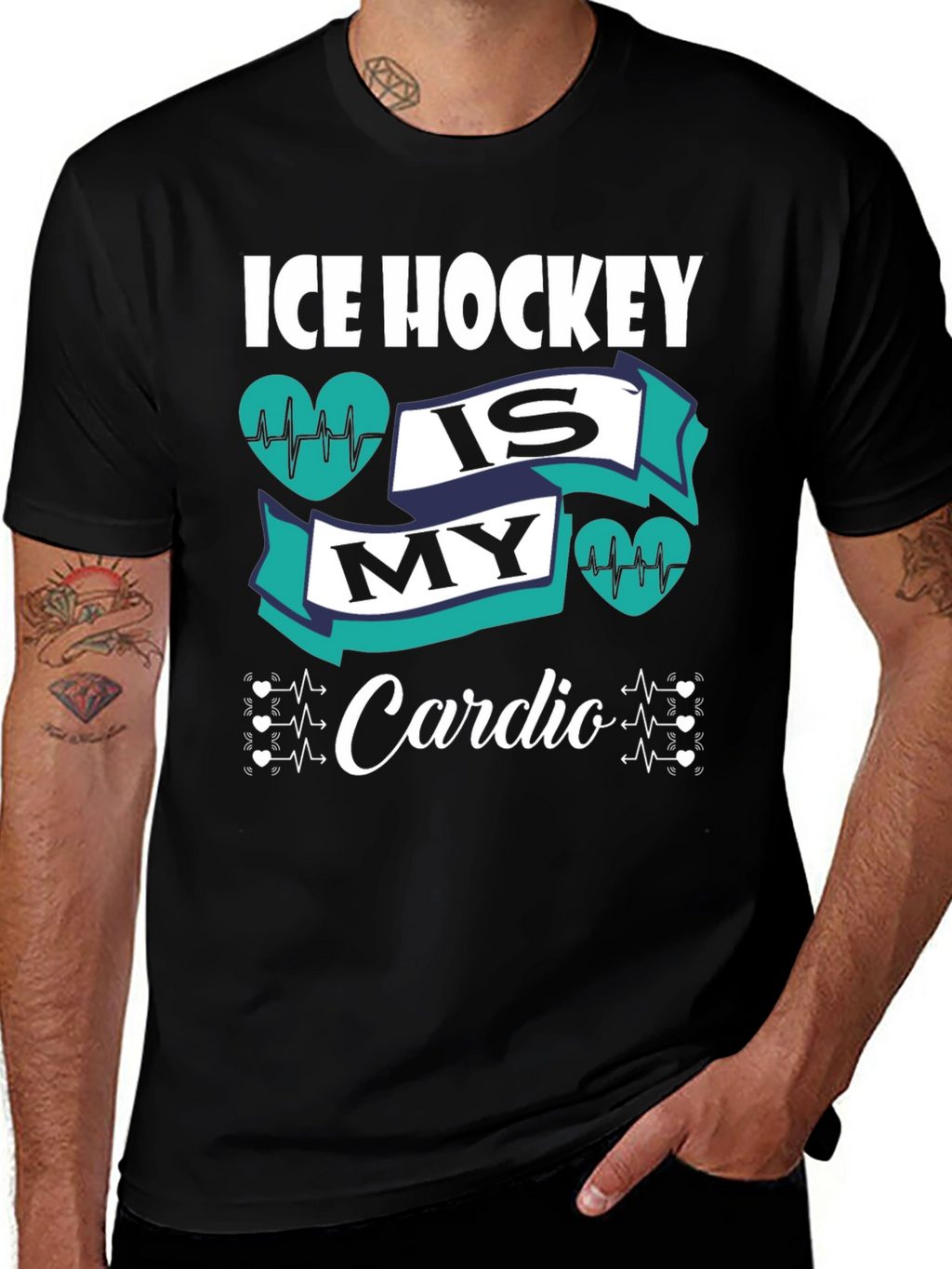 Ice Hockey is My Cardio Graphic T-Shirt