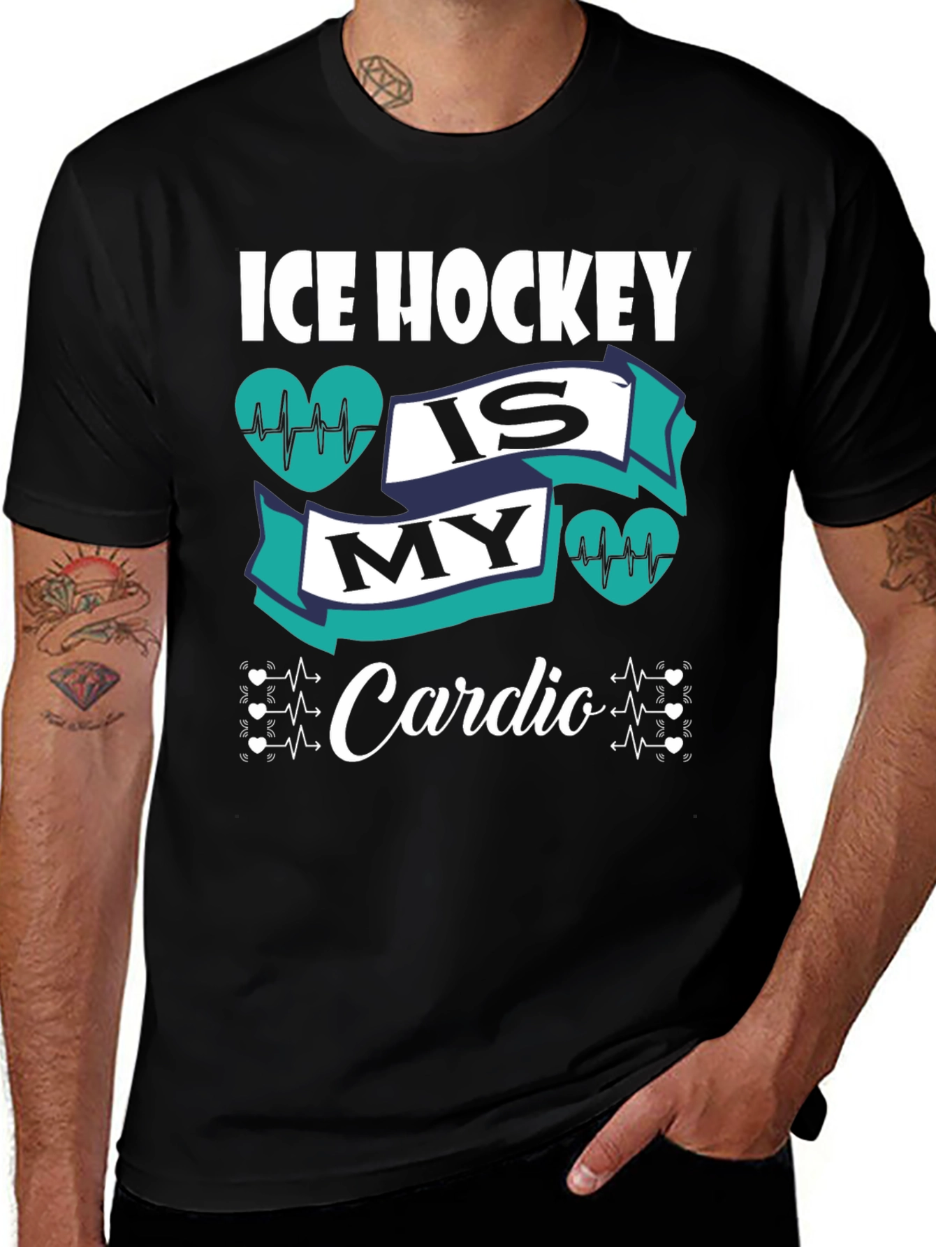 Ice Hockey is My Cardio Graphic T-Shirt
