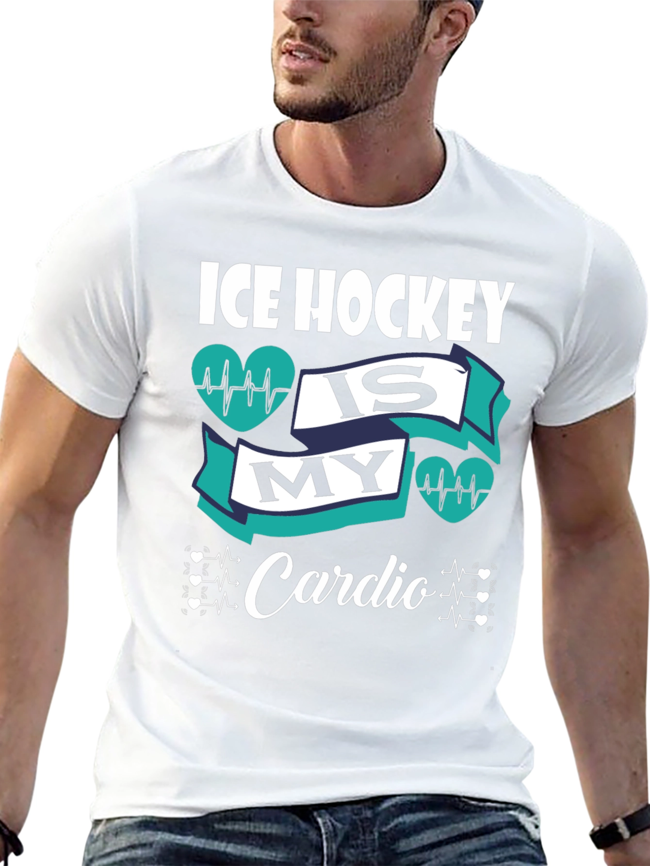 Ice Hockey is My Cardio Graphic T-Shirt