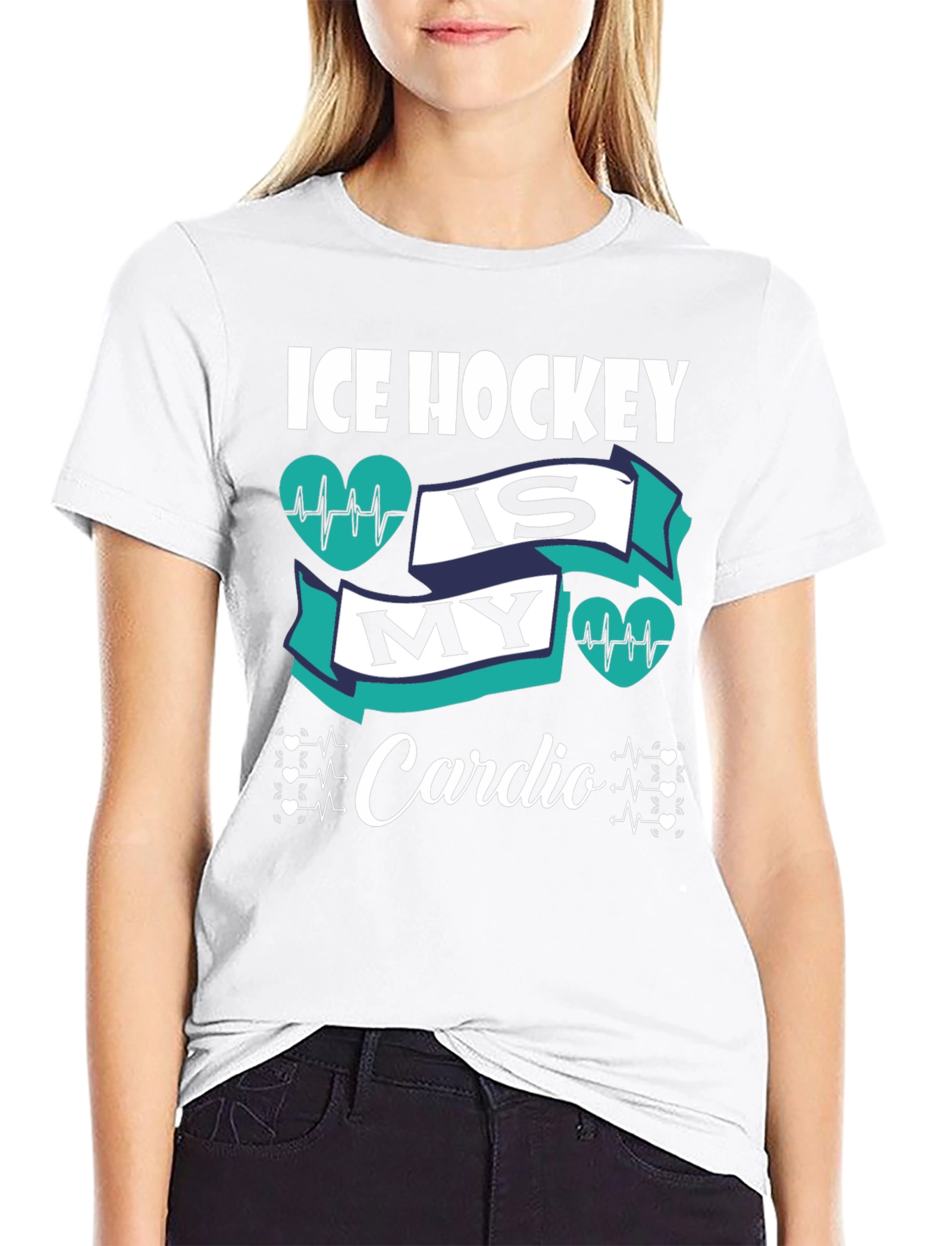 Ice Hockey is My Cardio Graphic T-Shirt