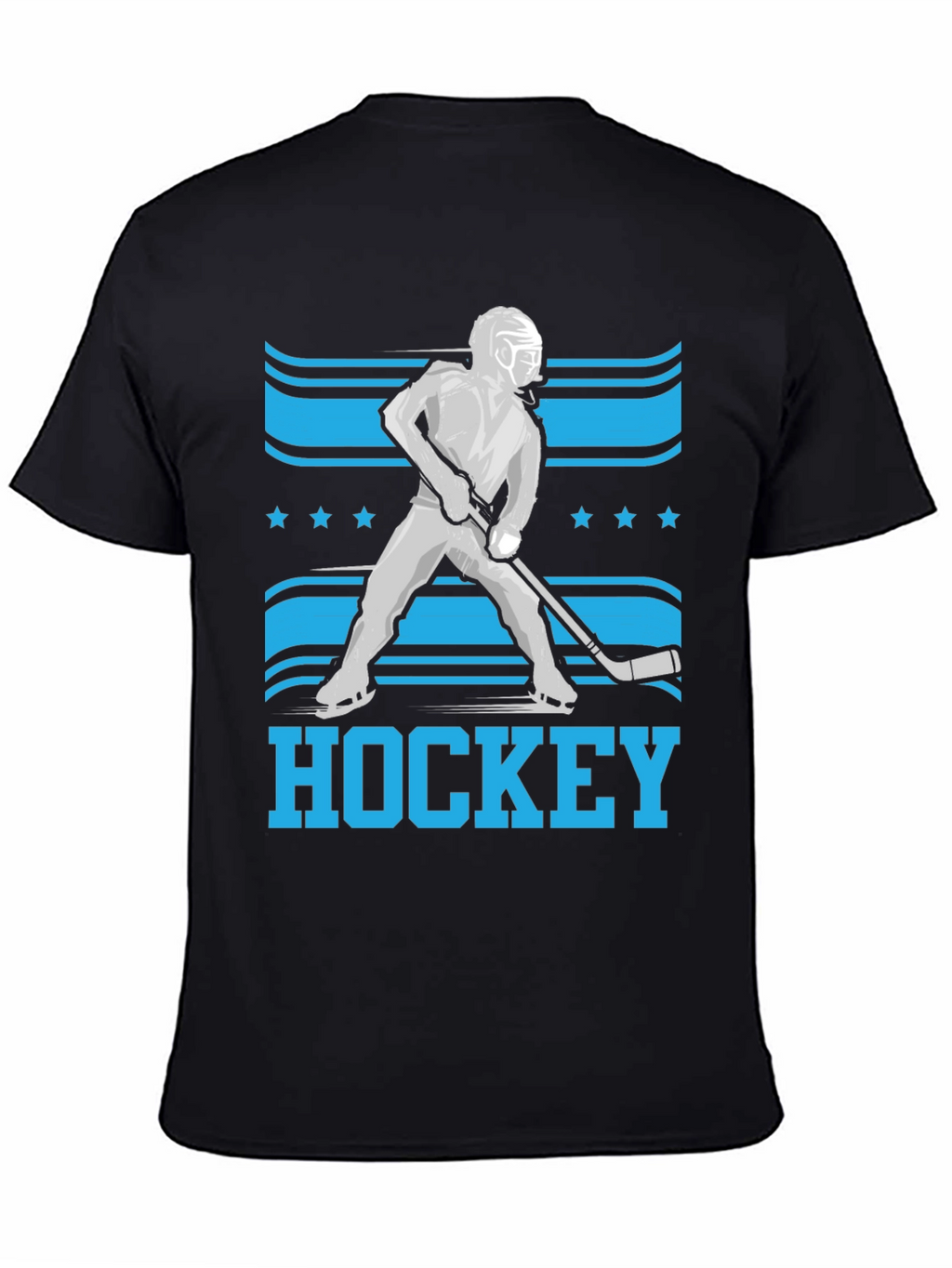 Hockey Player Graphic T-Shirt - Black